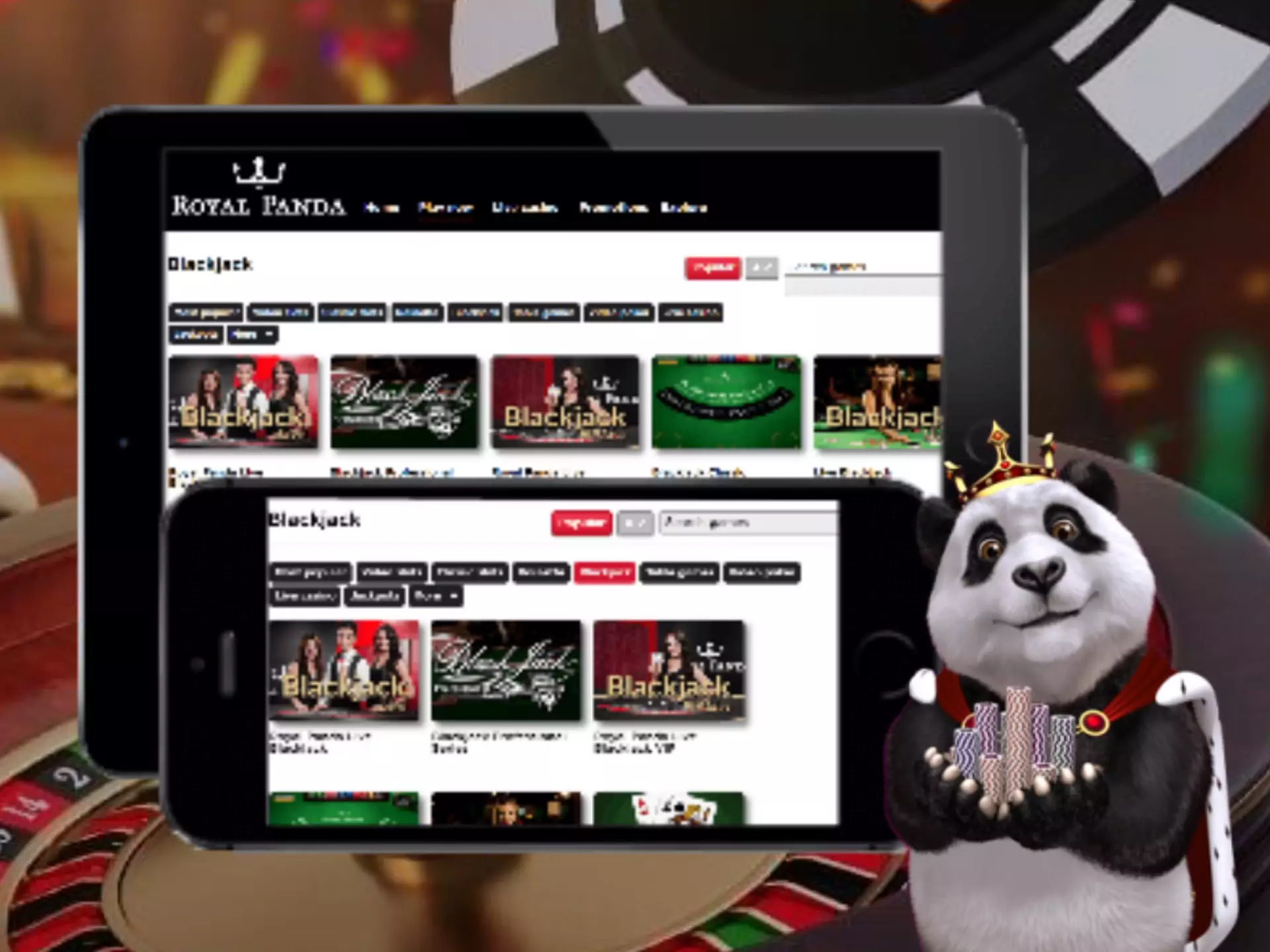 Play traditional Indian casino games at Royal Panda mobile casino.