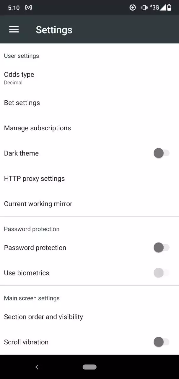 Melbet Mobile App Settings.