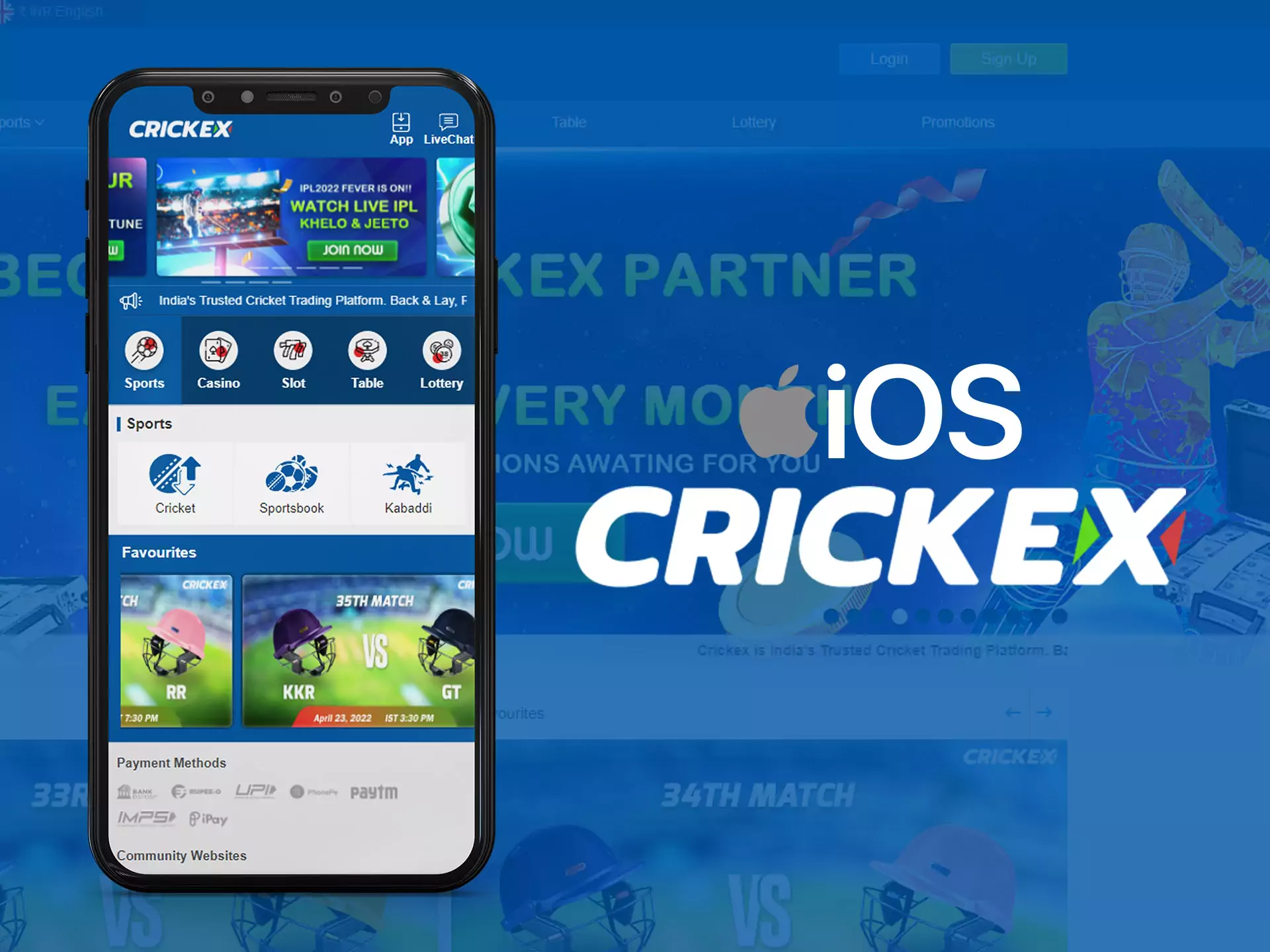 The Crickex app for iOS is in development.