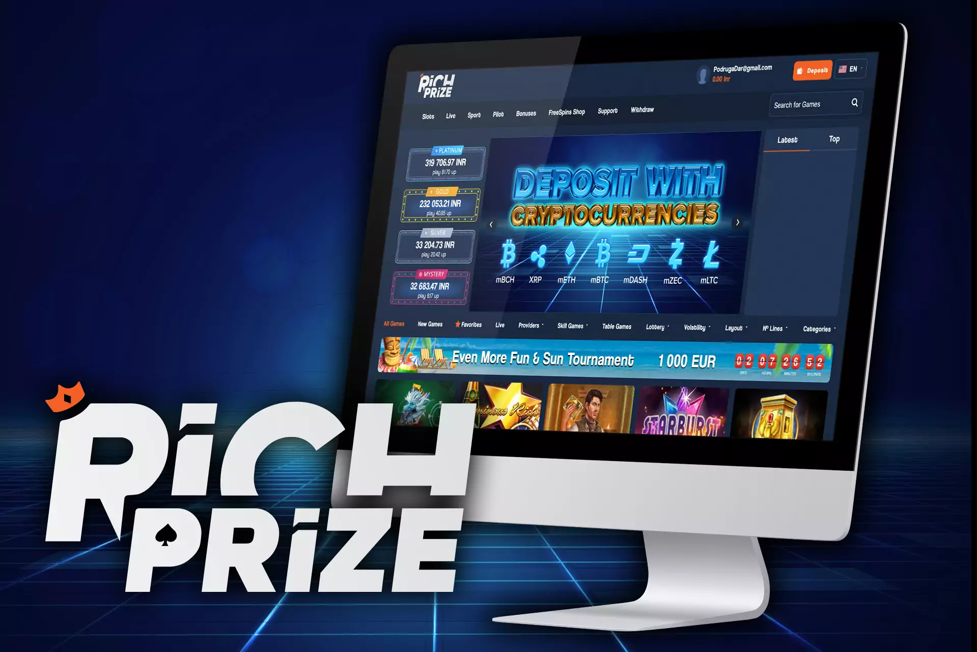 RichPrize is great for betting from the PC.