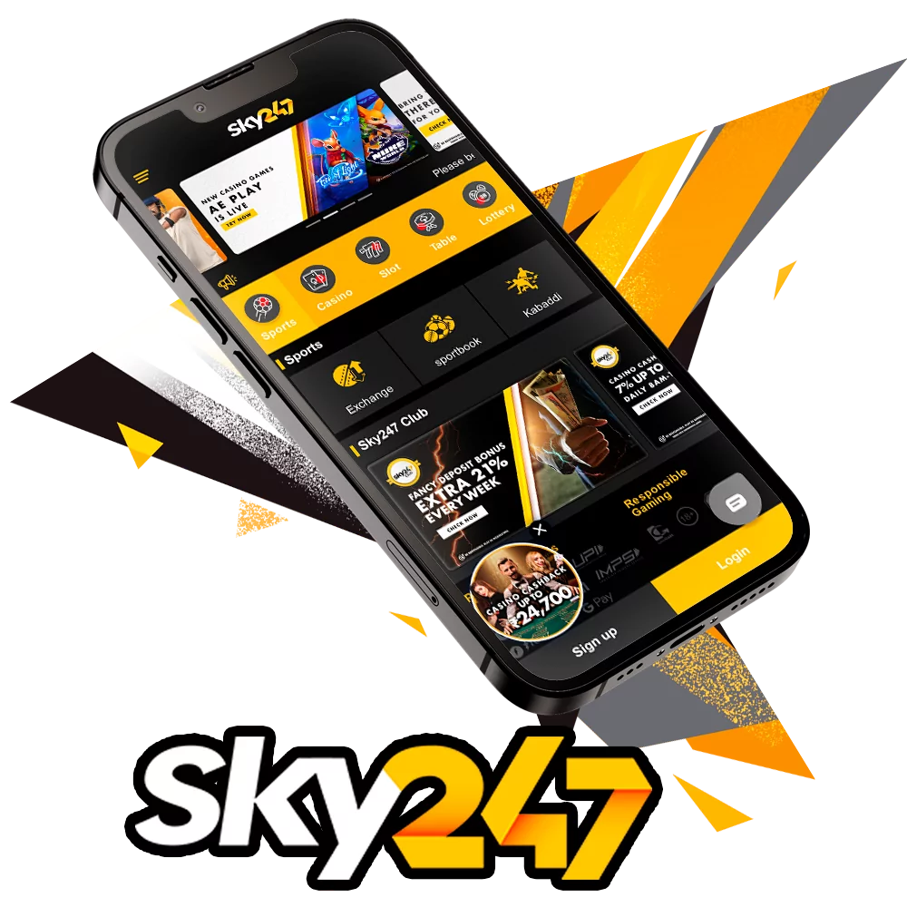 Sky247 App for Android and iOS.