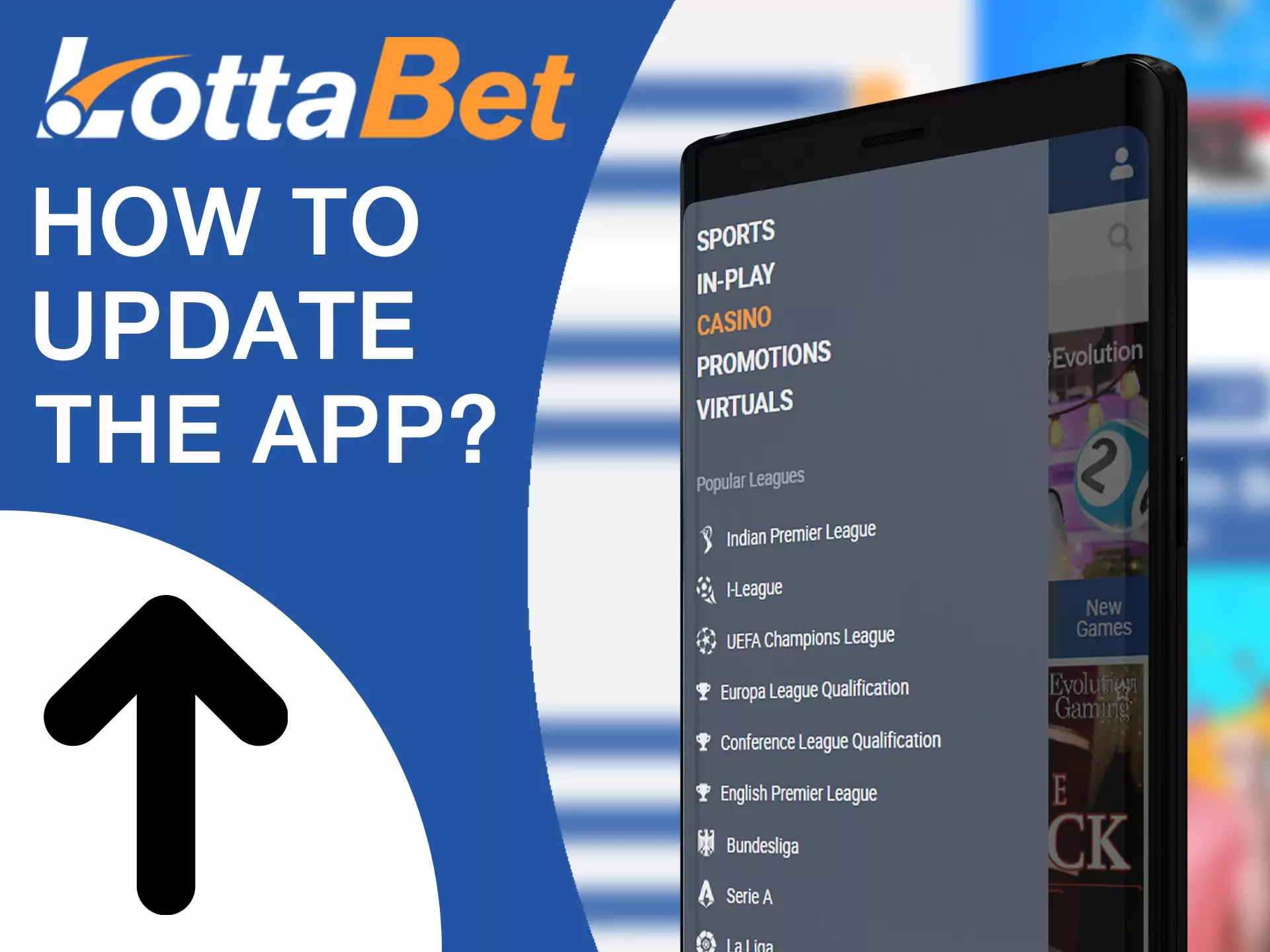 LottaBet app can update automatically.