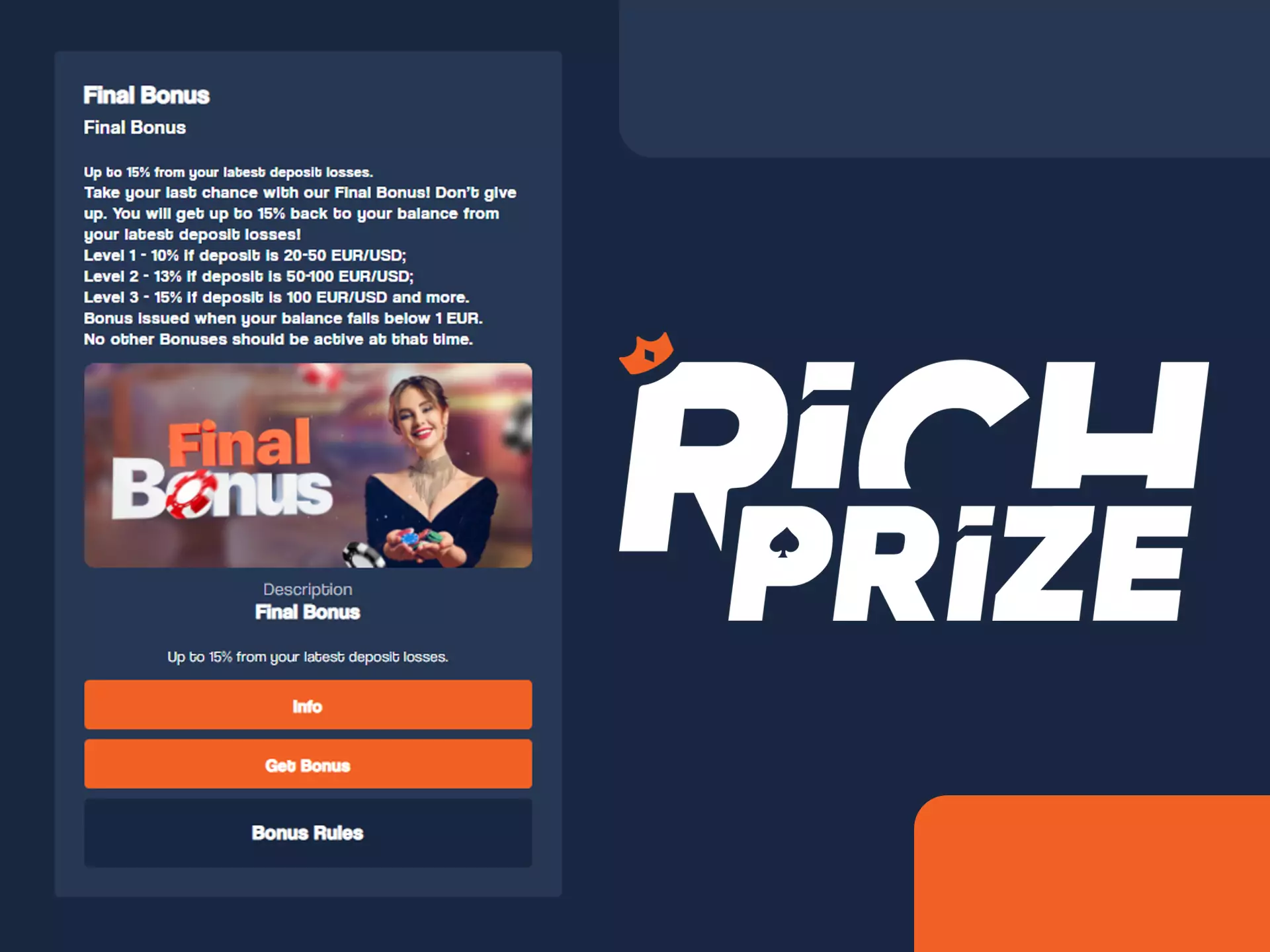 Get your bonus after deposit in RichPrize.