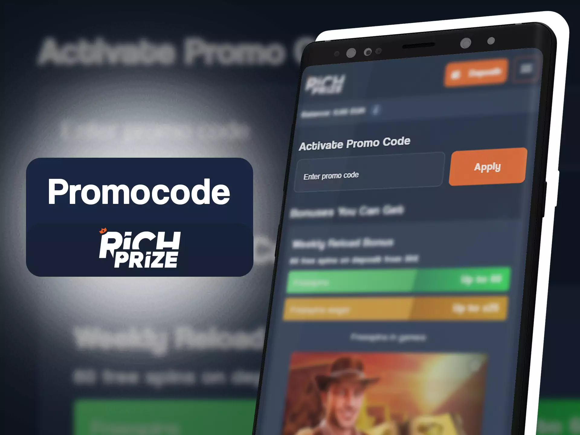 Activate your personal promocode on promotions page.