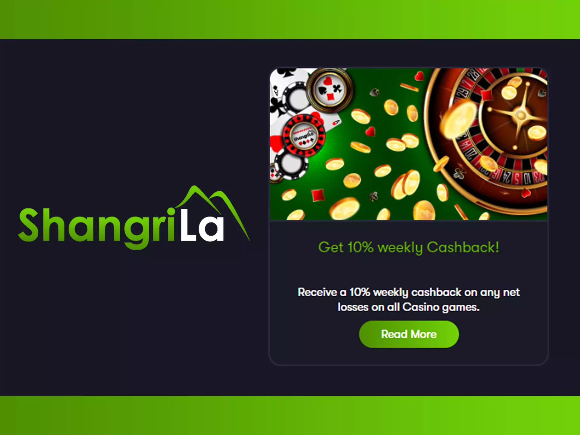 Get more money with weekly Shangri La cashback program.