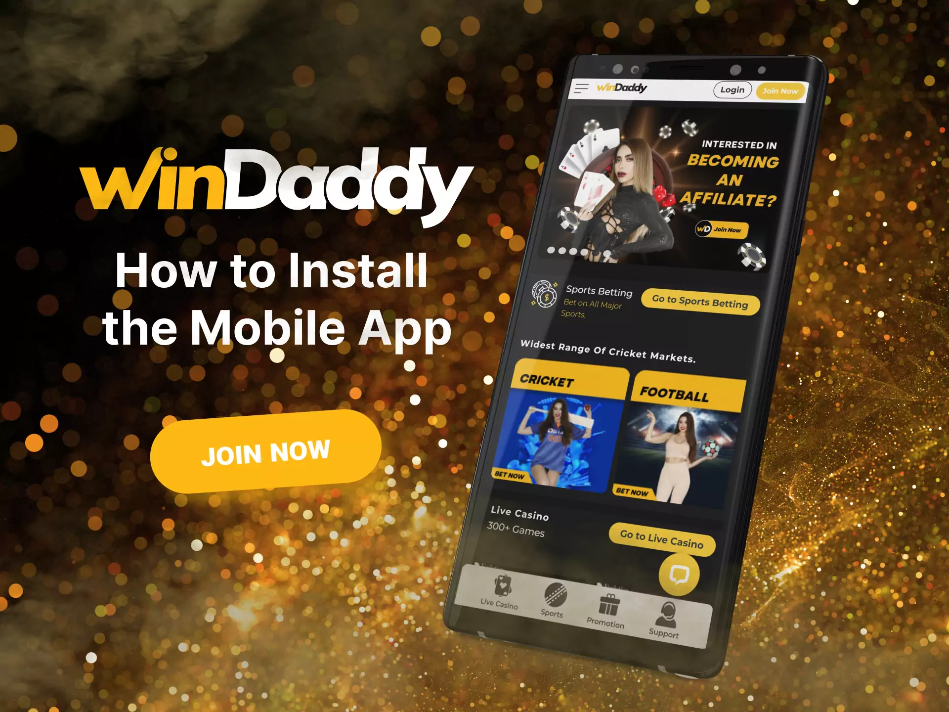 Use the mobile version of Windaddy directly from your device's browser.