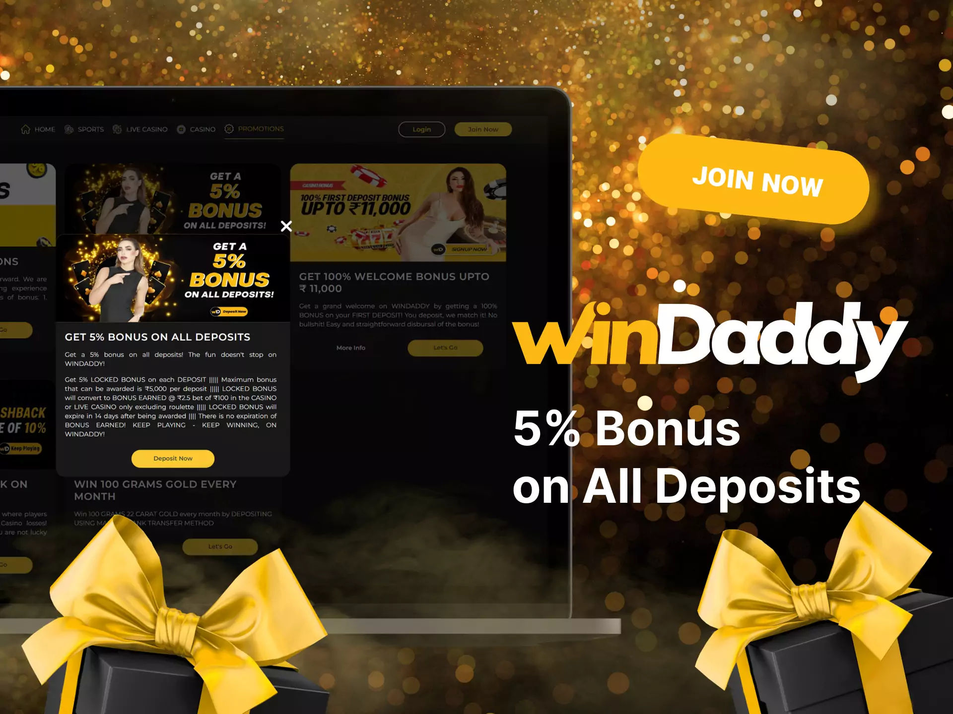 Try 5% bonus on all deposits on the Windaddy platform.