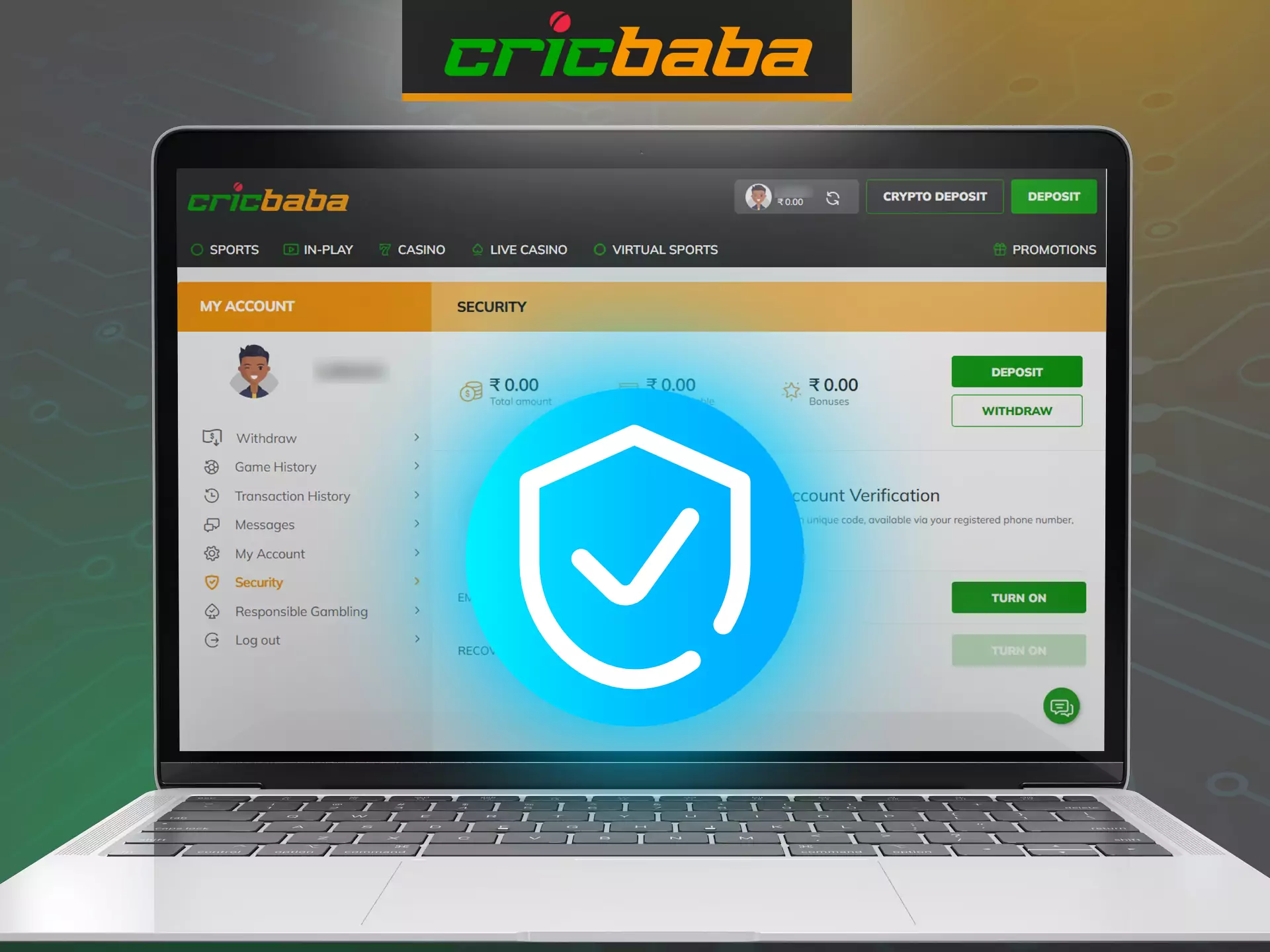 All your data is protected in Cricbaba, a protection system is used.