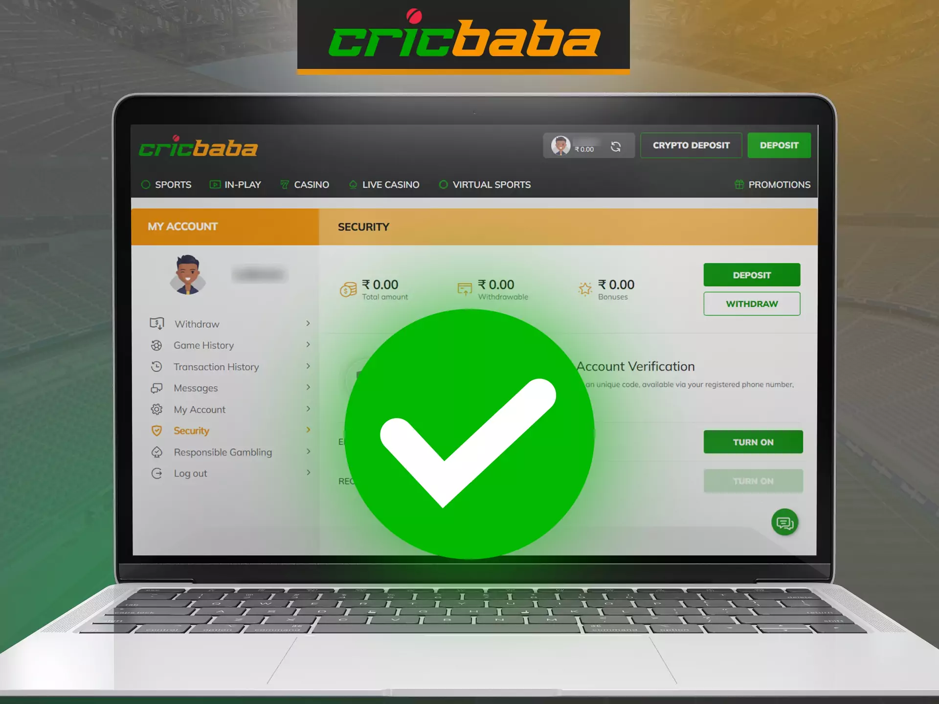 Confirm your identity in your Cricbaba account to use the service without limits.