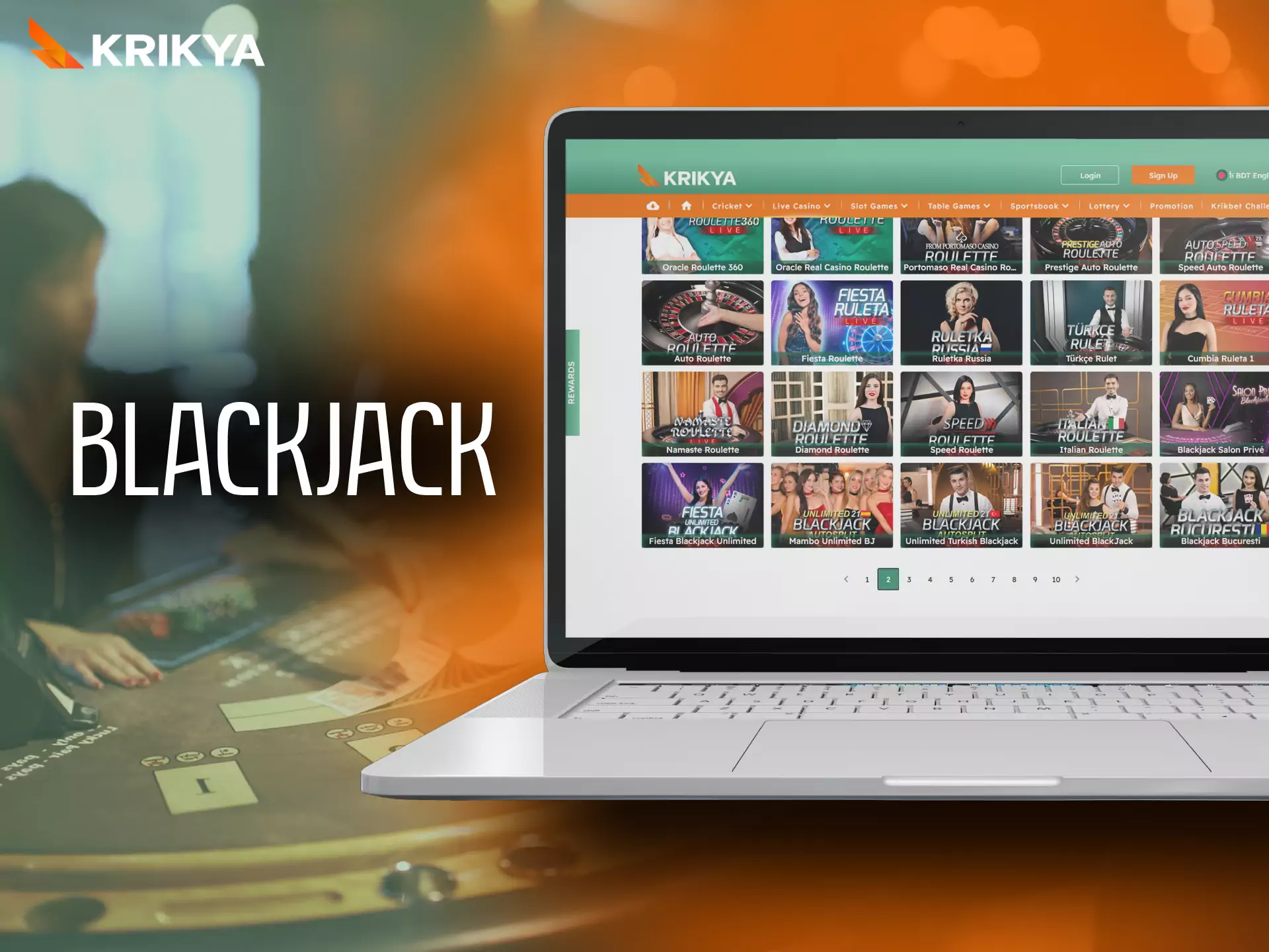 Play exciting blackjack on Krikya.