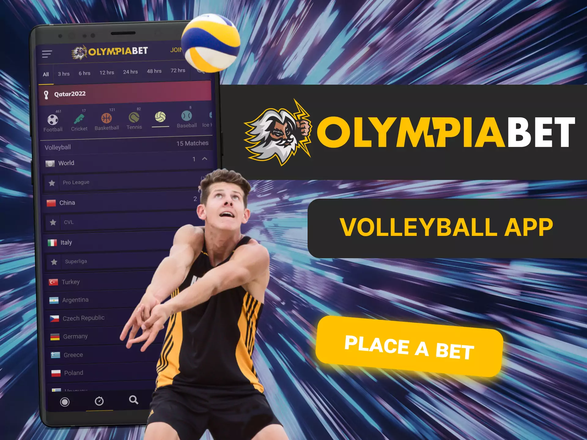 In OlympiaBet you can bet on volleyball.