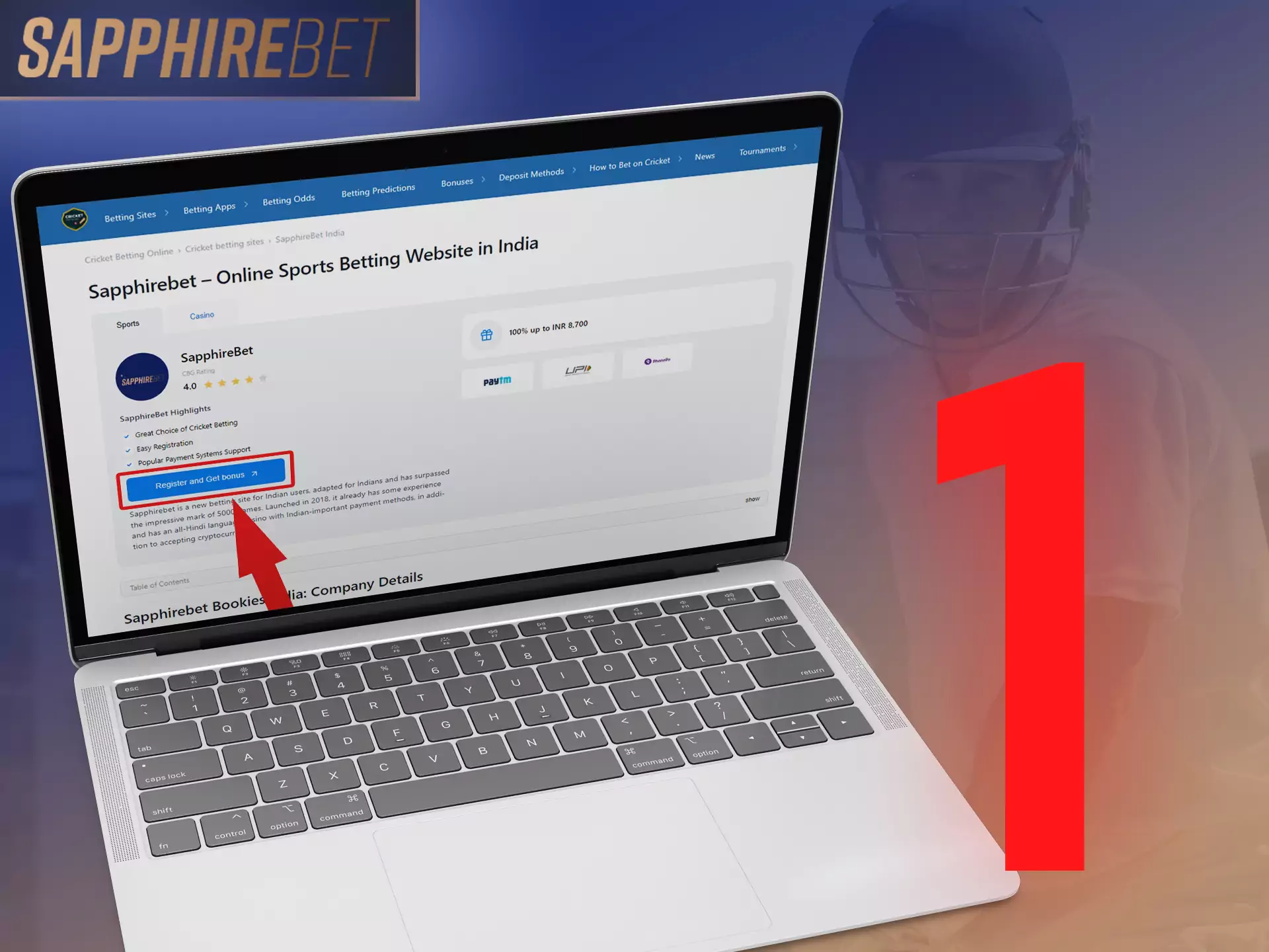 Click on the button at the top of this page to go directly to Sapphirebet.