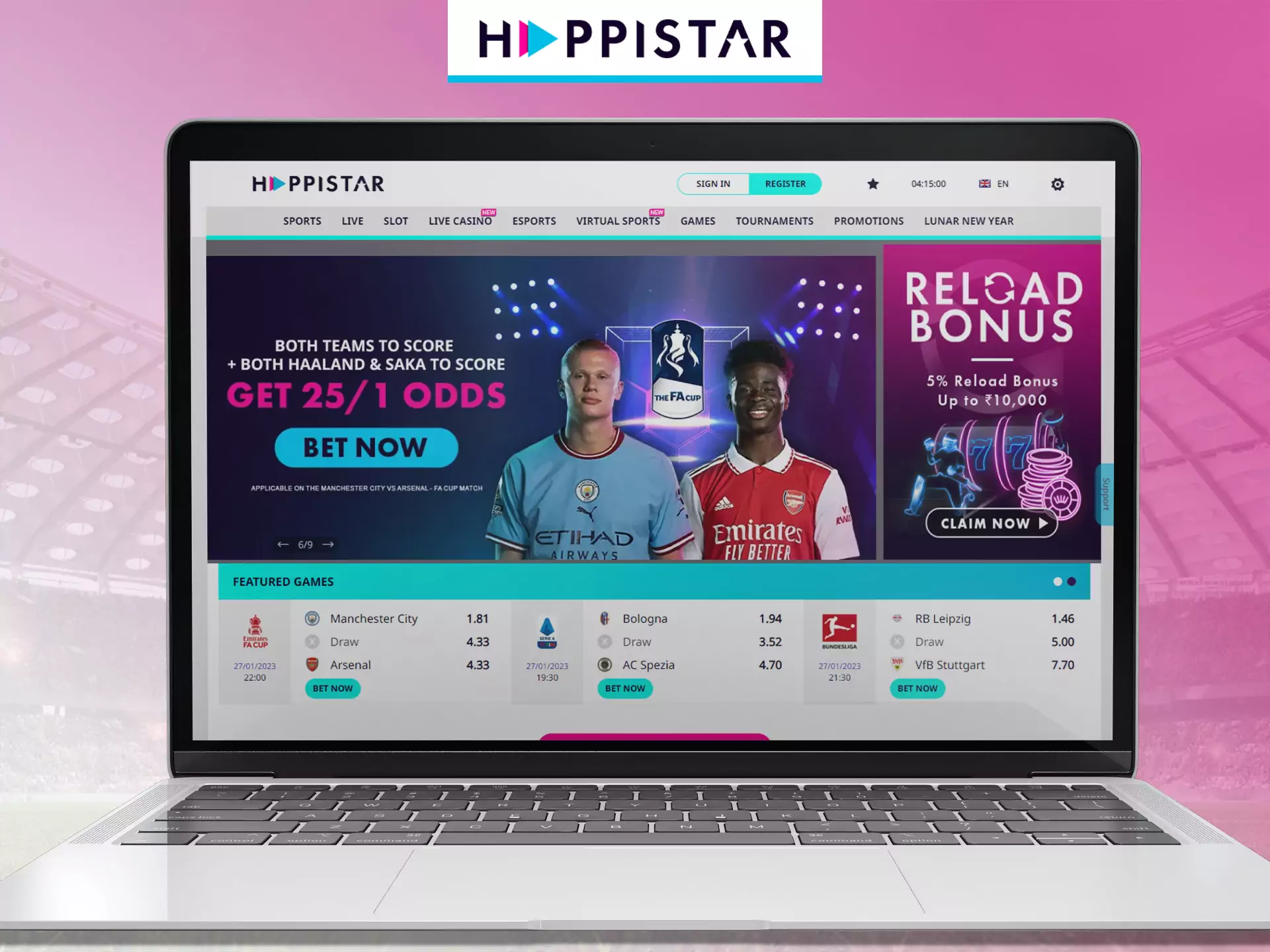 You can bet on Happistar from your PC.