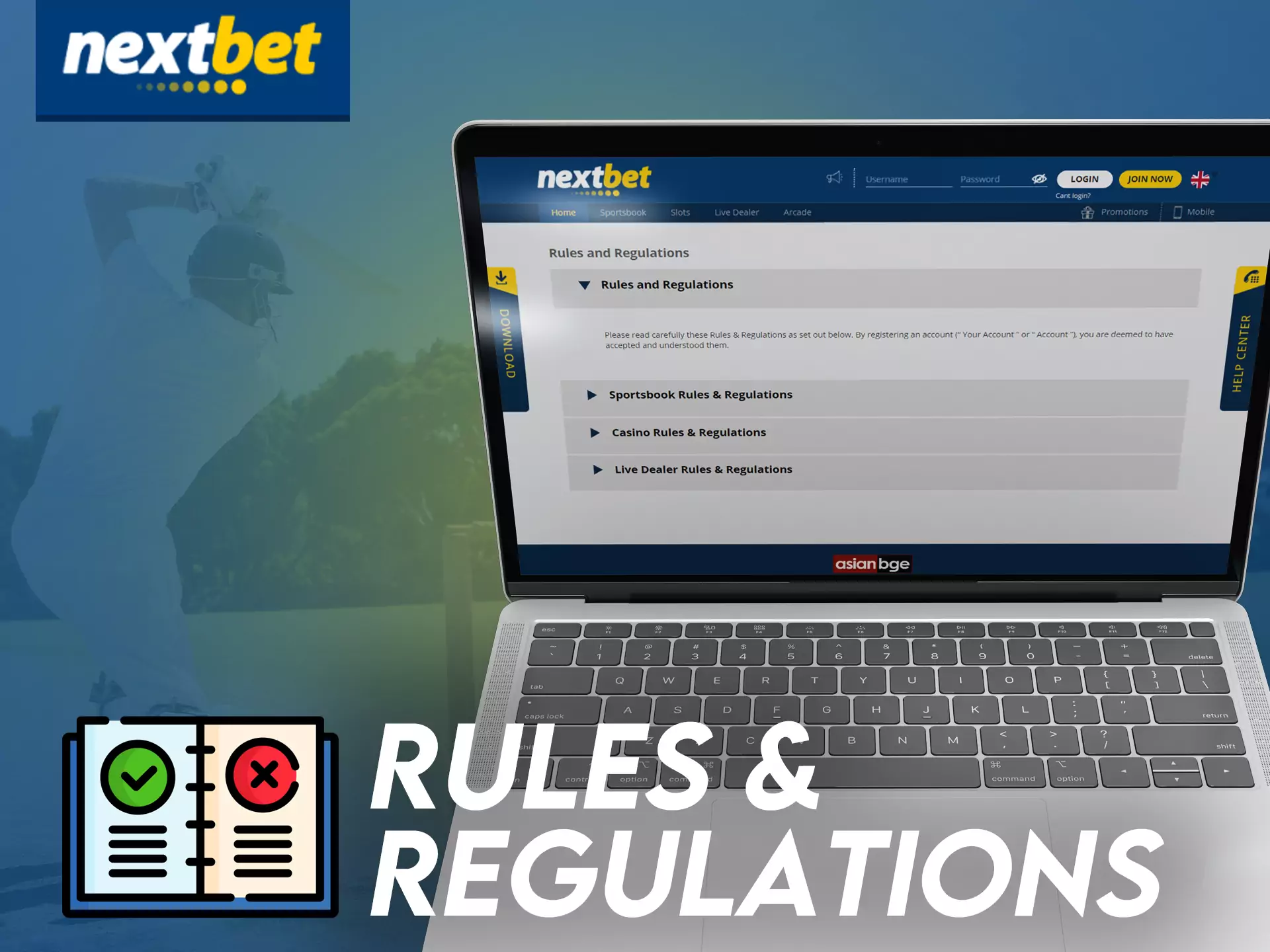 Check out all the rules and regulations on Nextbet.