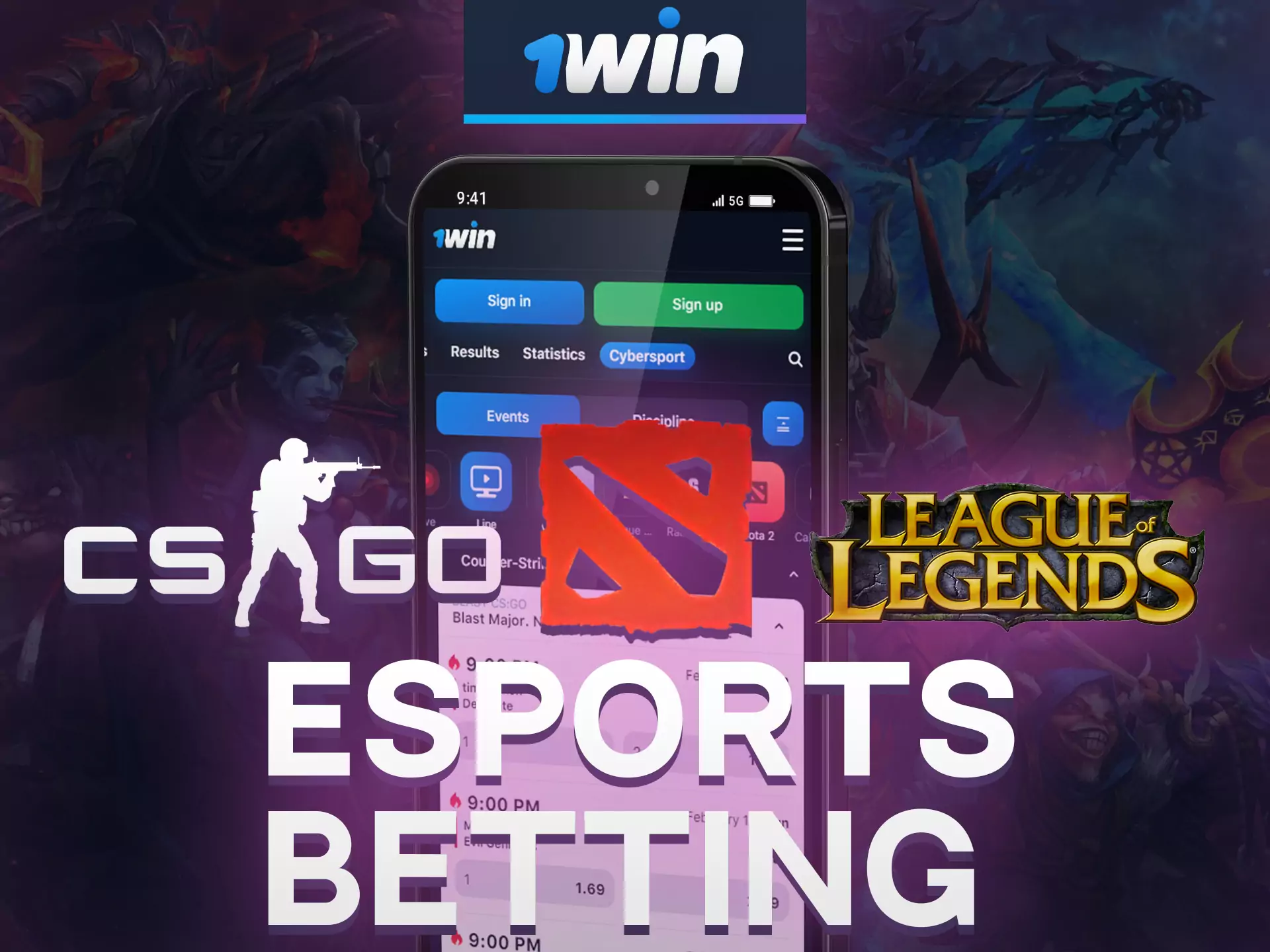 Bet on best esports teams using 1win app.