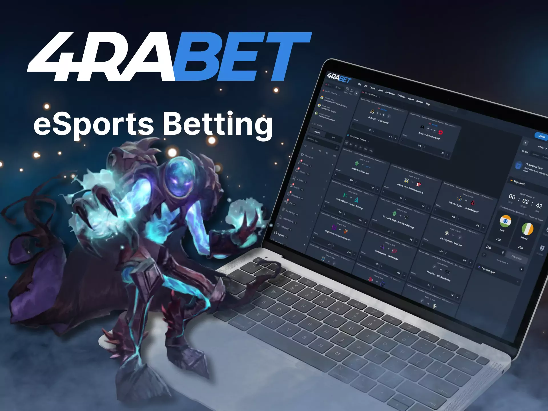 Place bets on eSports with 4rabet.