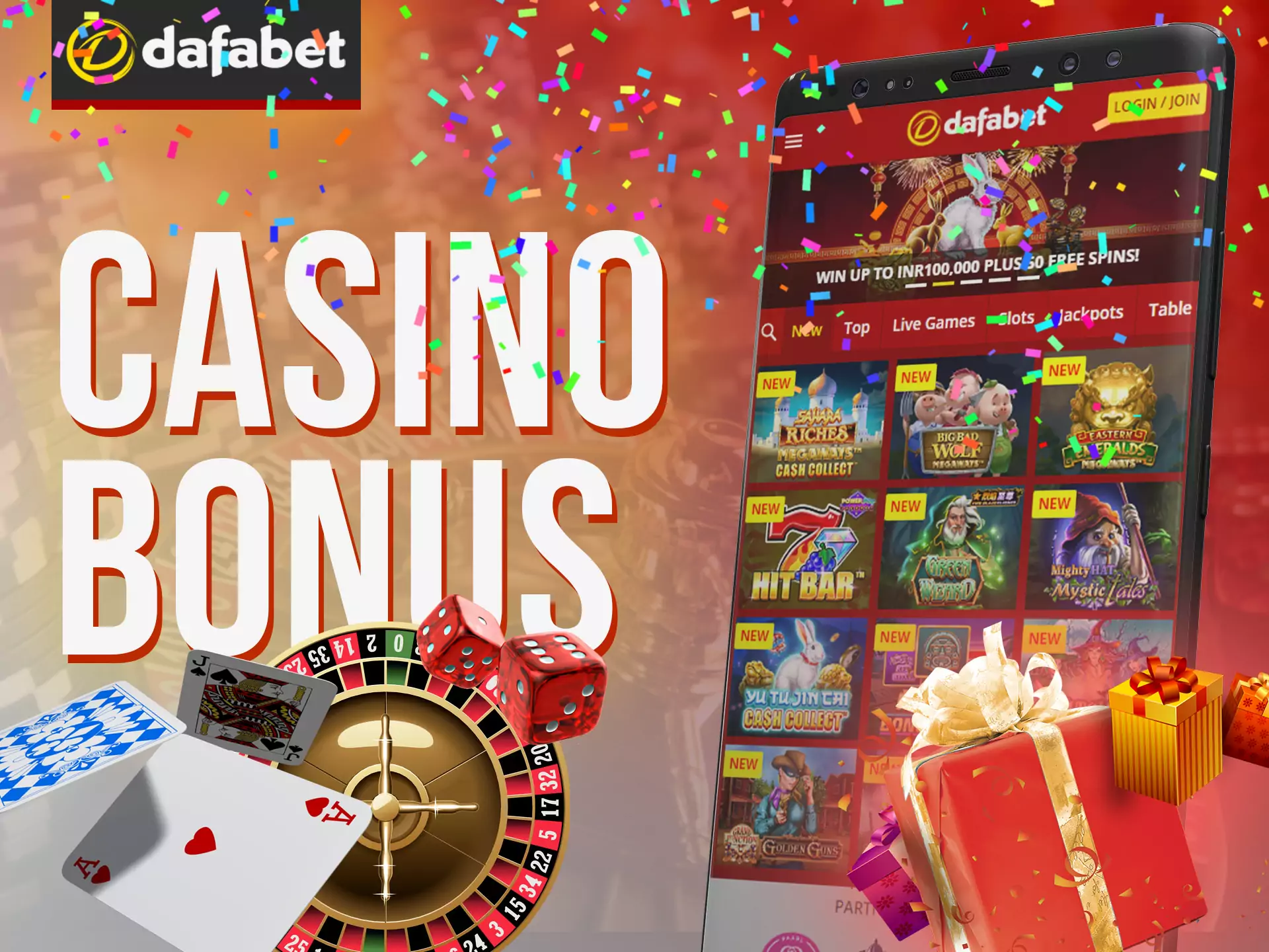 Get Dafabet casino bonus by playing casino games.