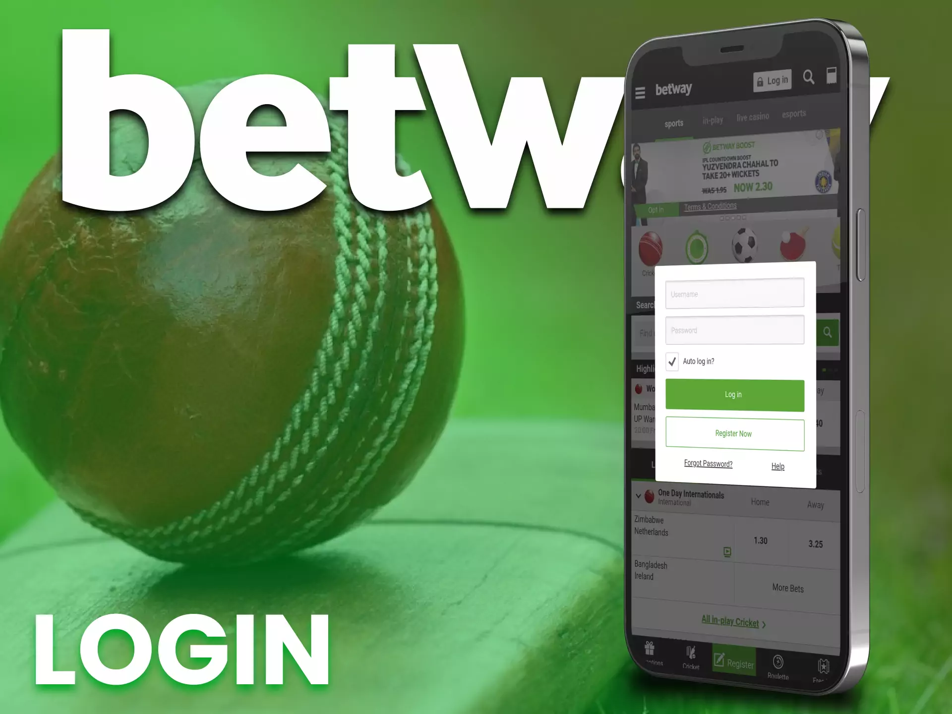 Sign in to your account on the Betway app.