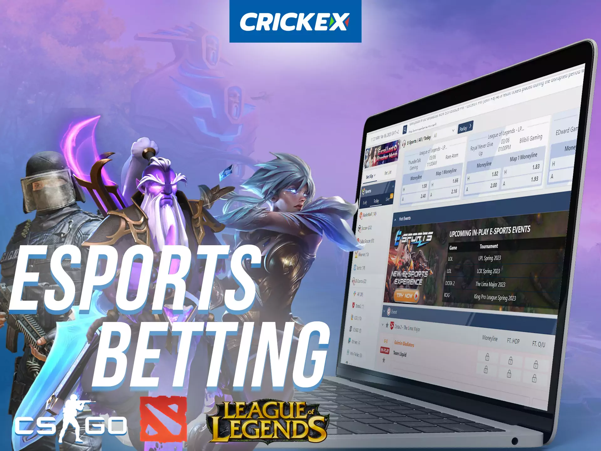 Place esports bets at Crickex.