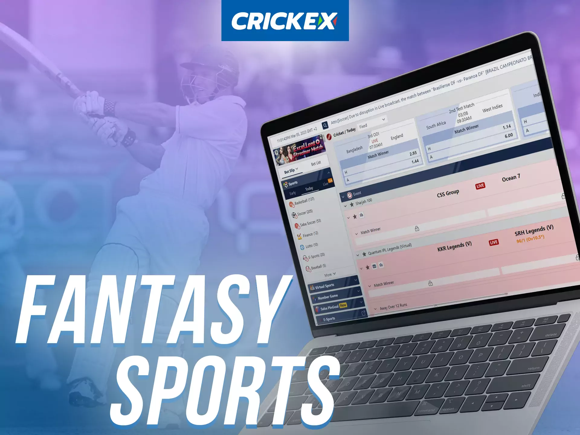 At Crickex, bet on fantasy sports.