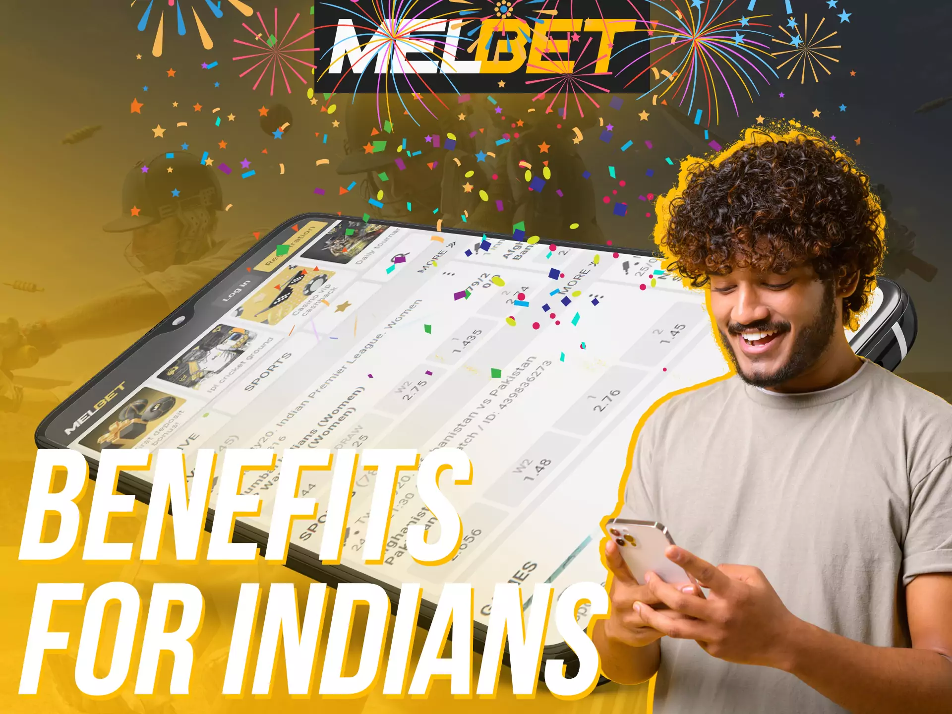 Melbet offers its app users from India a lot of bonuses and benefits.