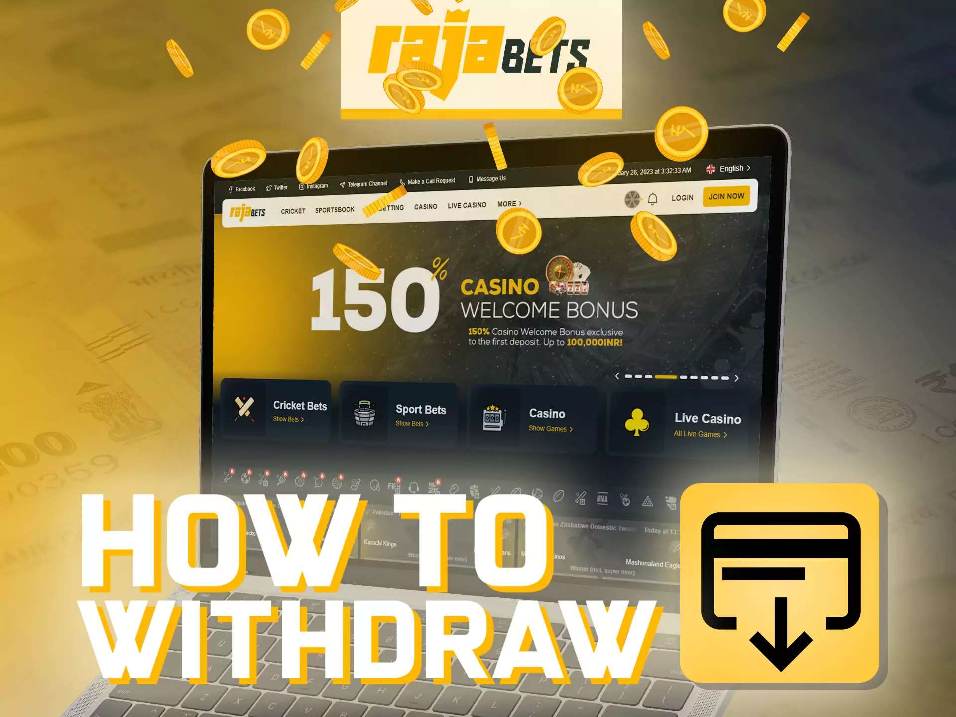 With Rajabets you can easily withdraw your winnings, find out how.
