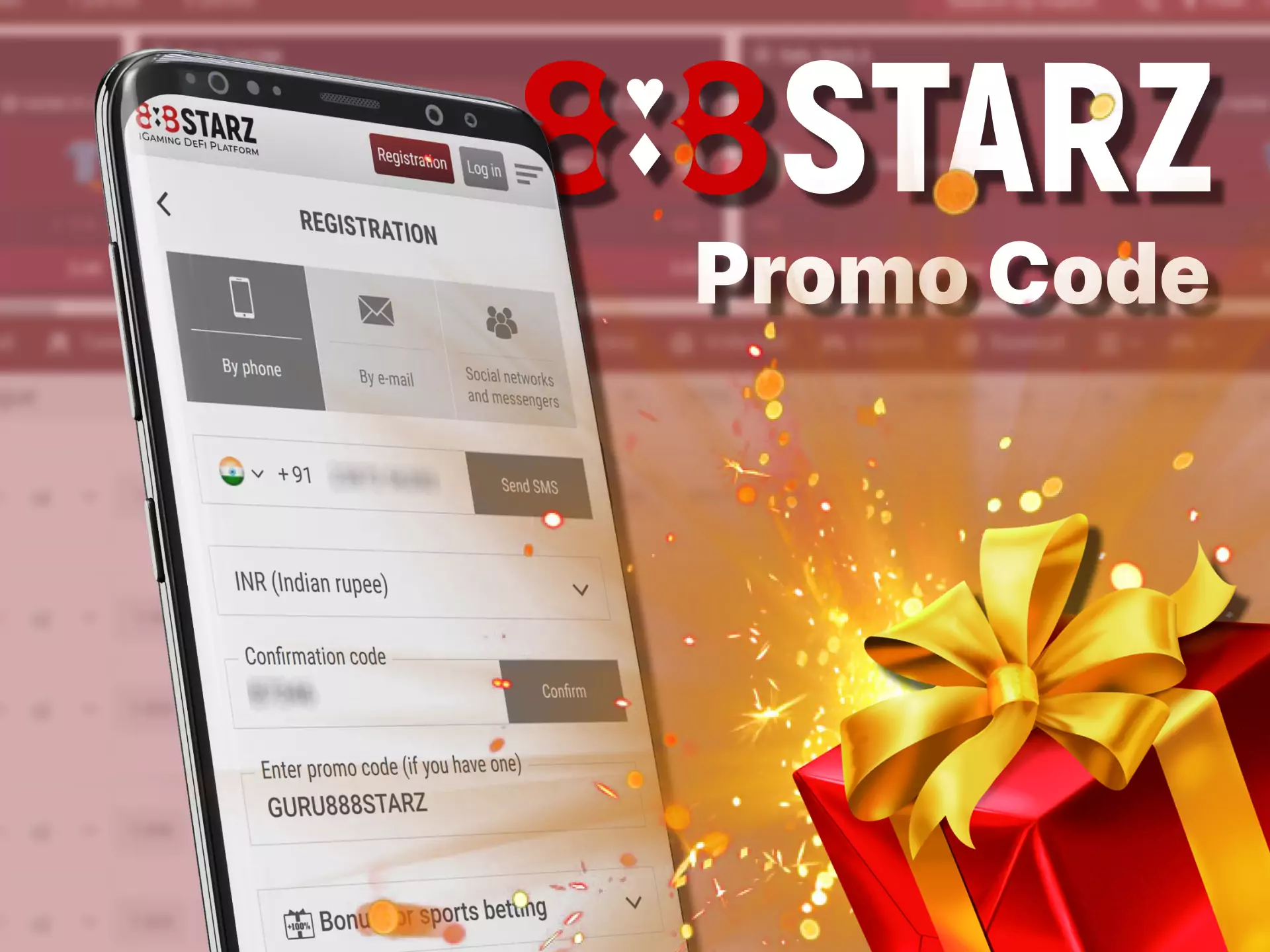 Be sure to apply the special promo code during registration on the 888starz app .