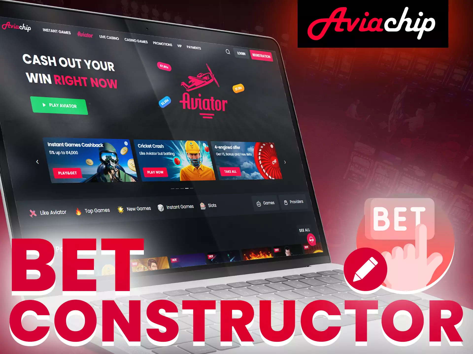 At Aviachip, use the betting constructor.