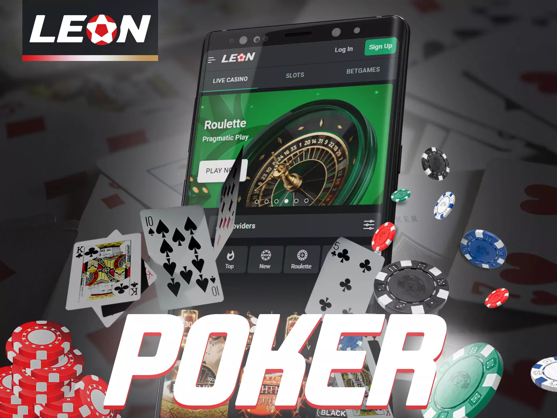 Play poker on the Leonbet app.