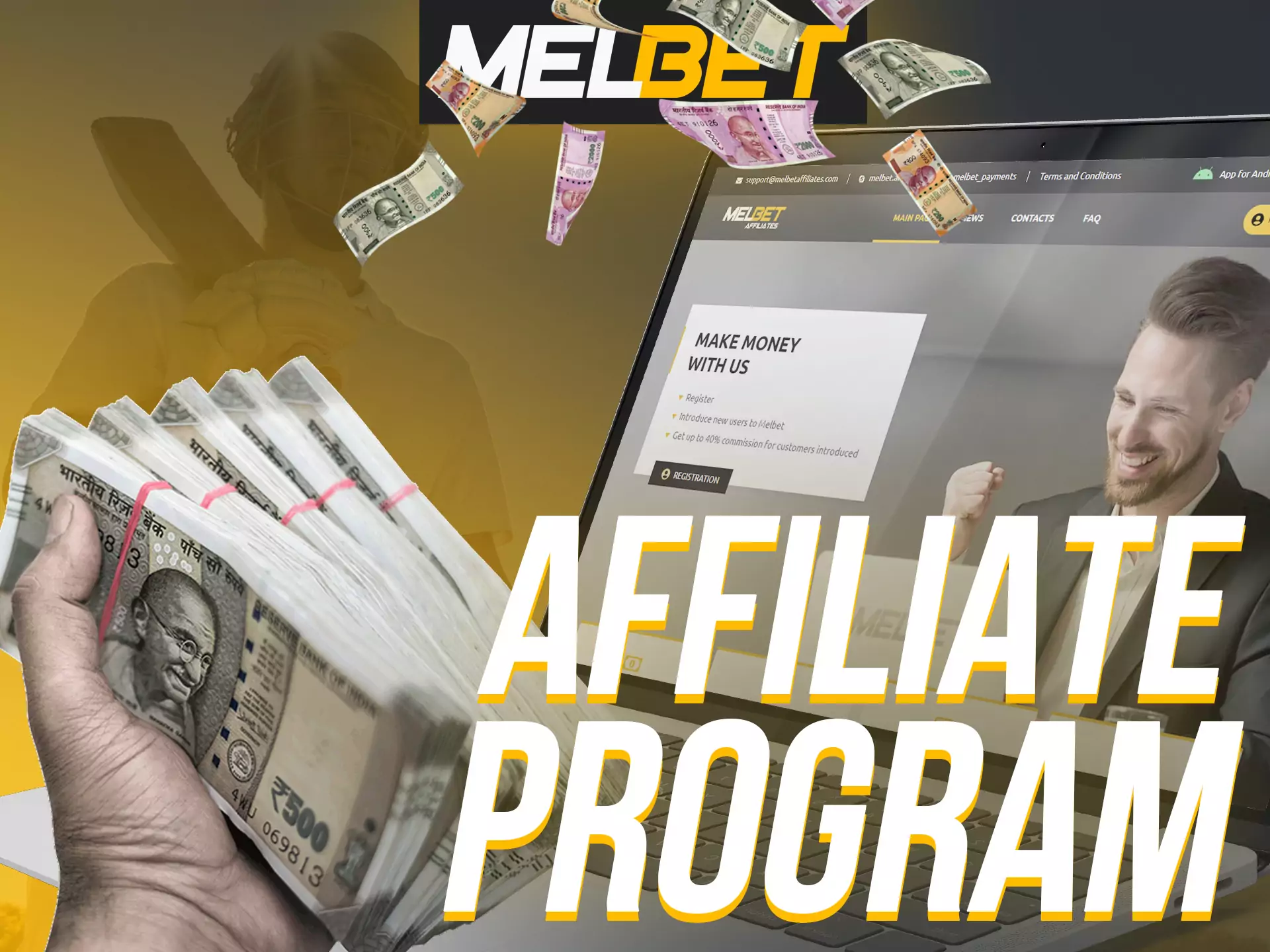 Join the Melbet affiliate program and get additional profit.