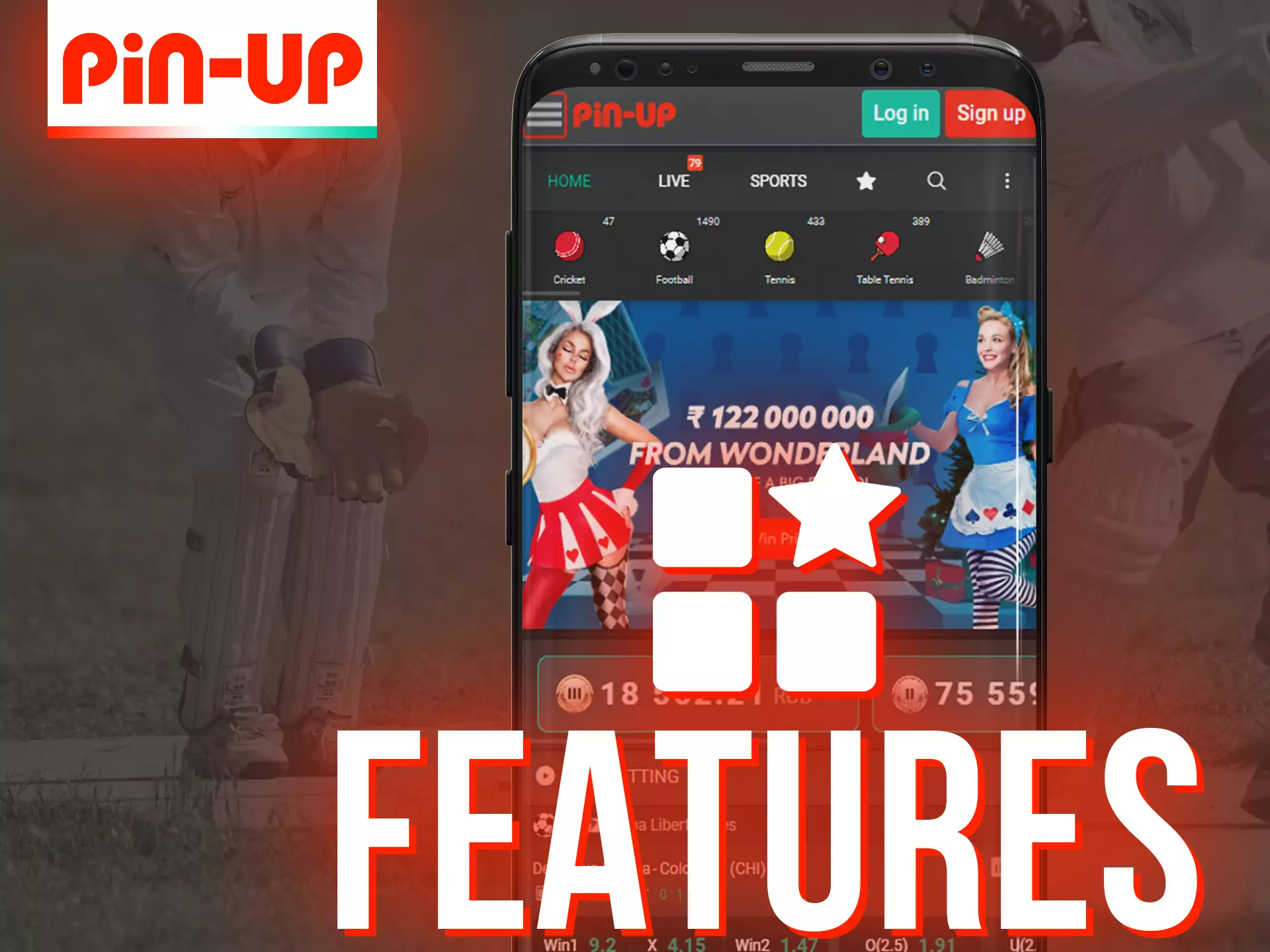 Pin-Up app has convenient features for betting and casino games.