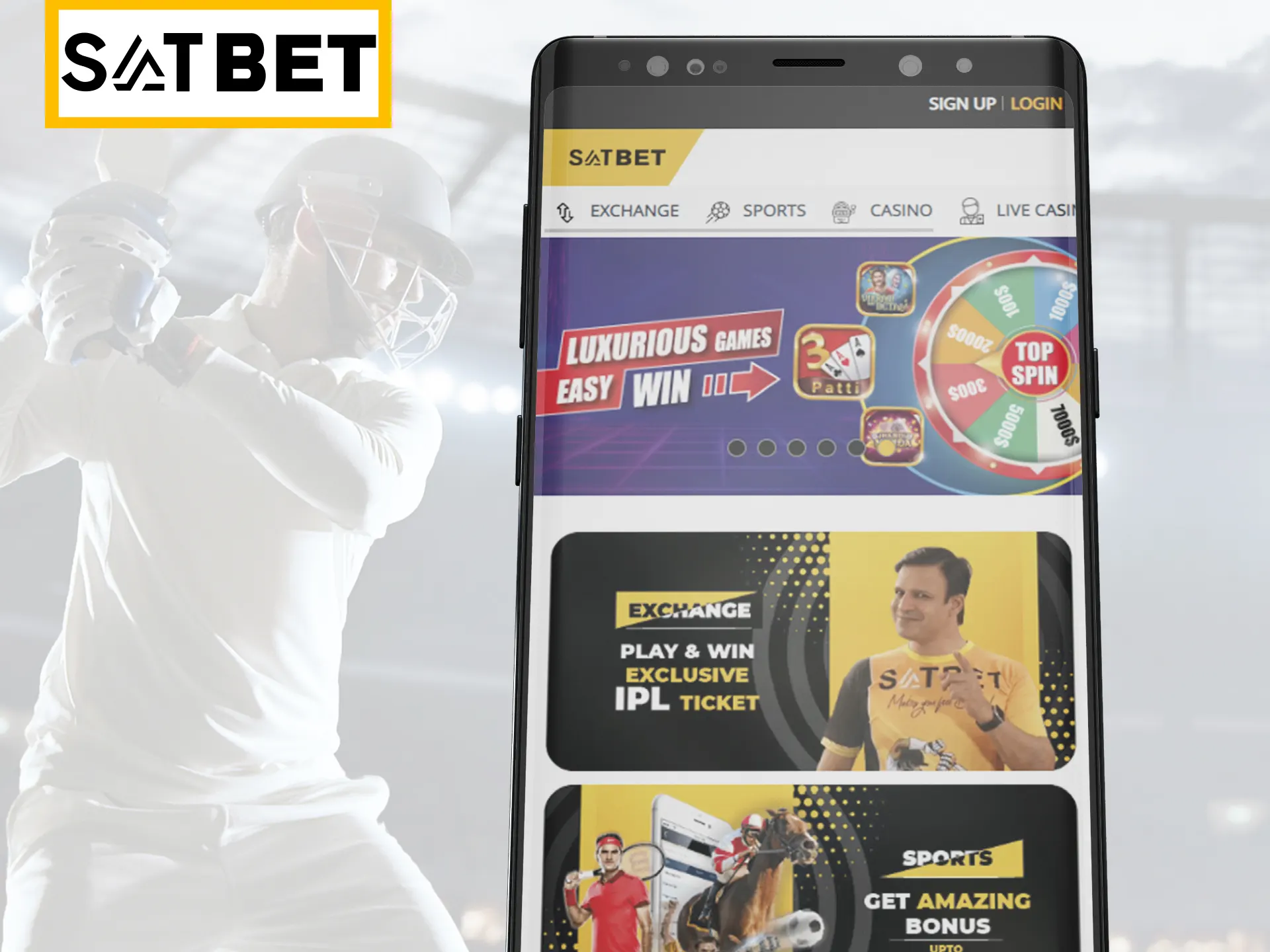 Use Satbet mobile website on any mobile device.