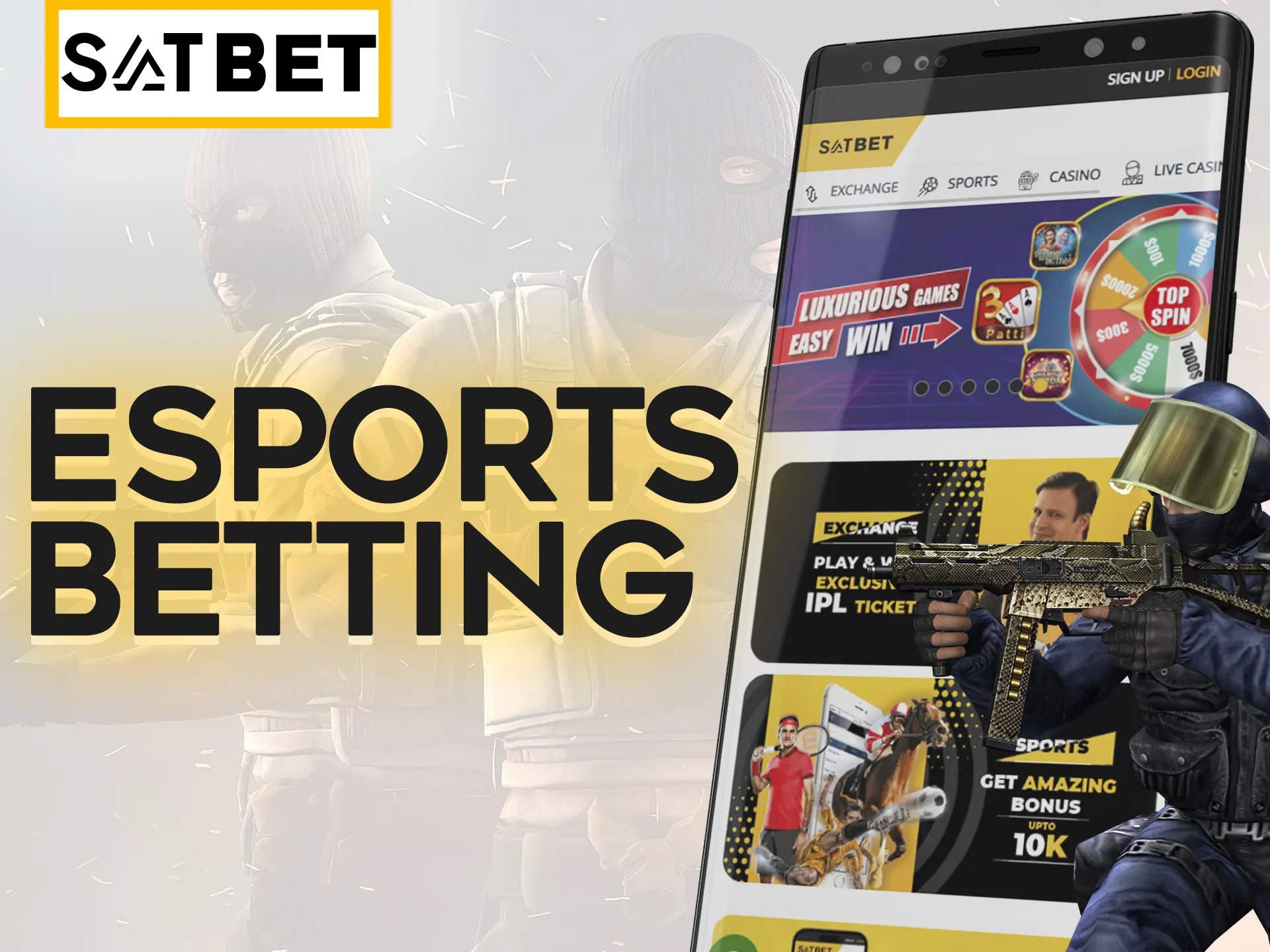 Win money by betting on different esports in Satbet app.