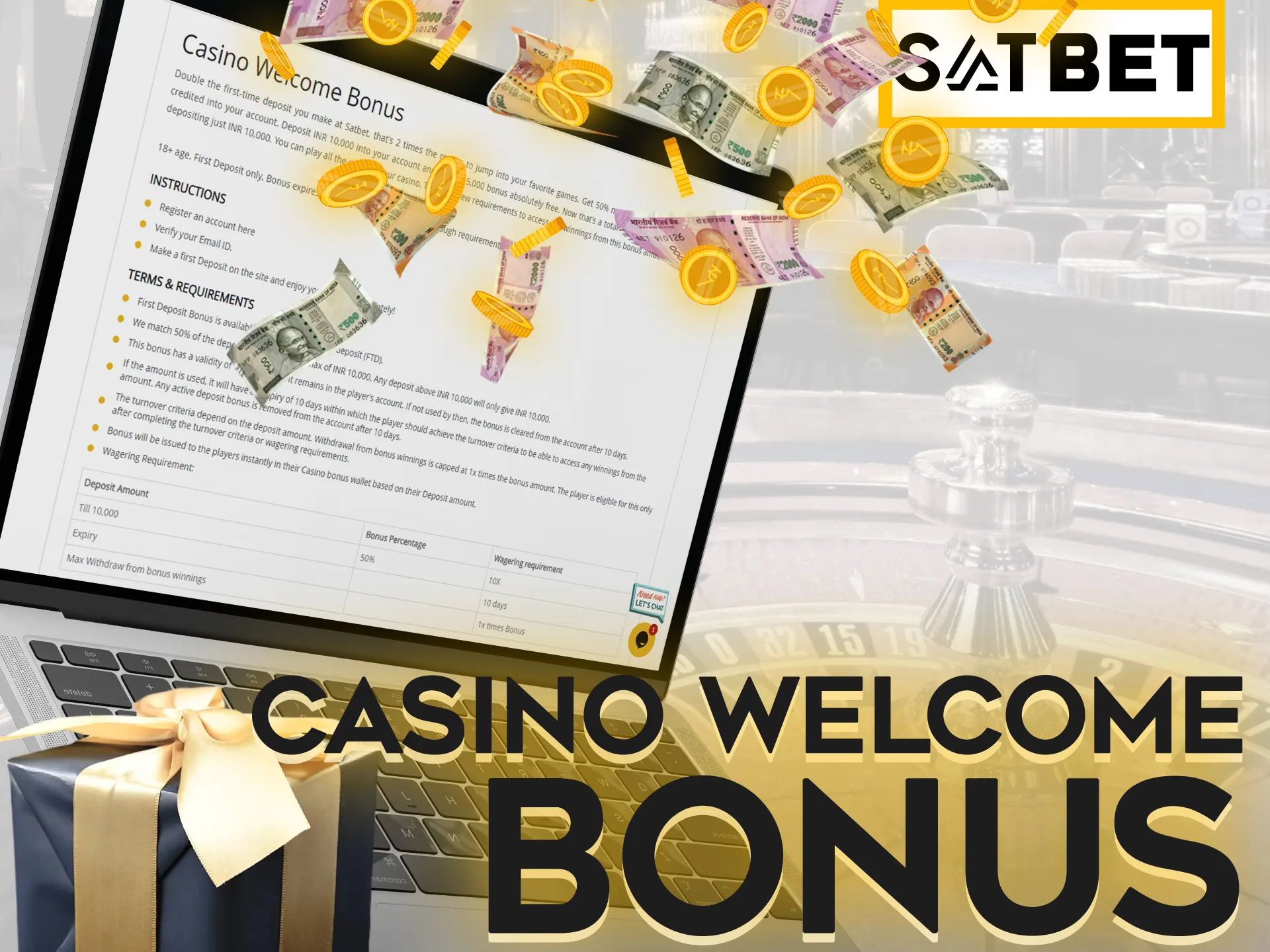 Get your Satbet casino welcome bonus by playing casino games.