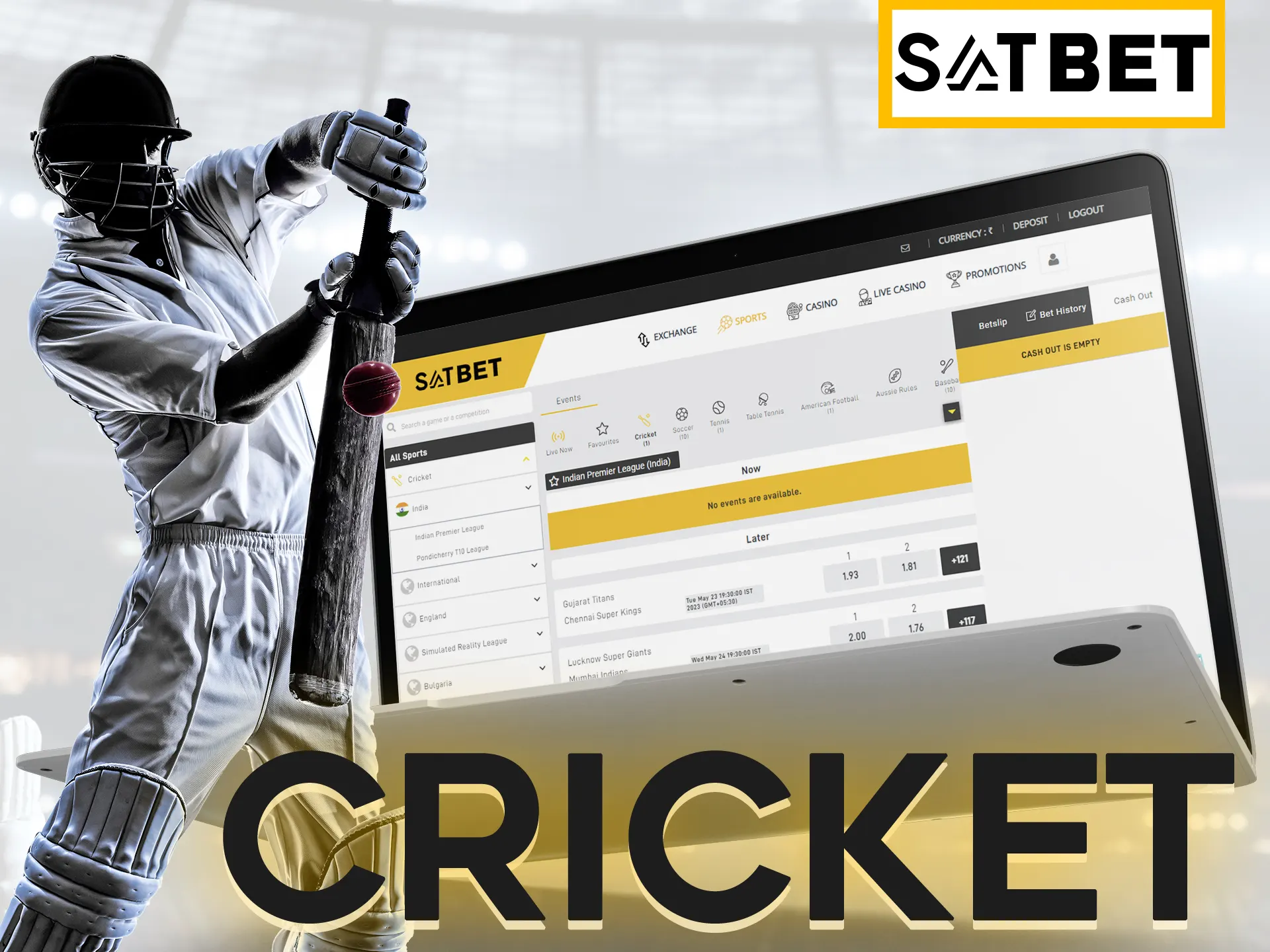 Bet on popular cricket teams at Satbet.