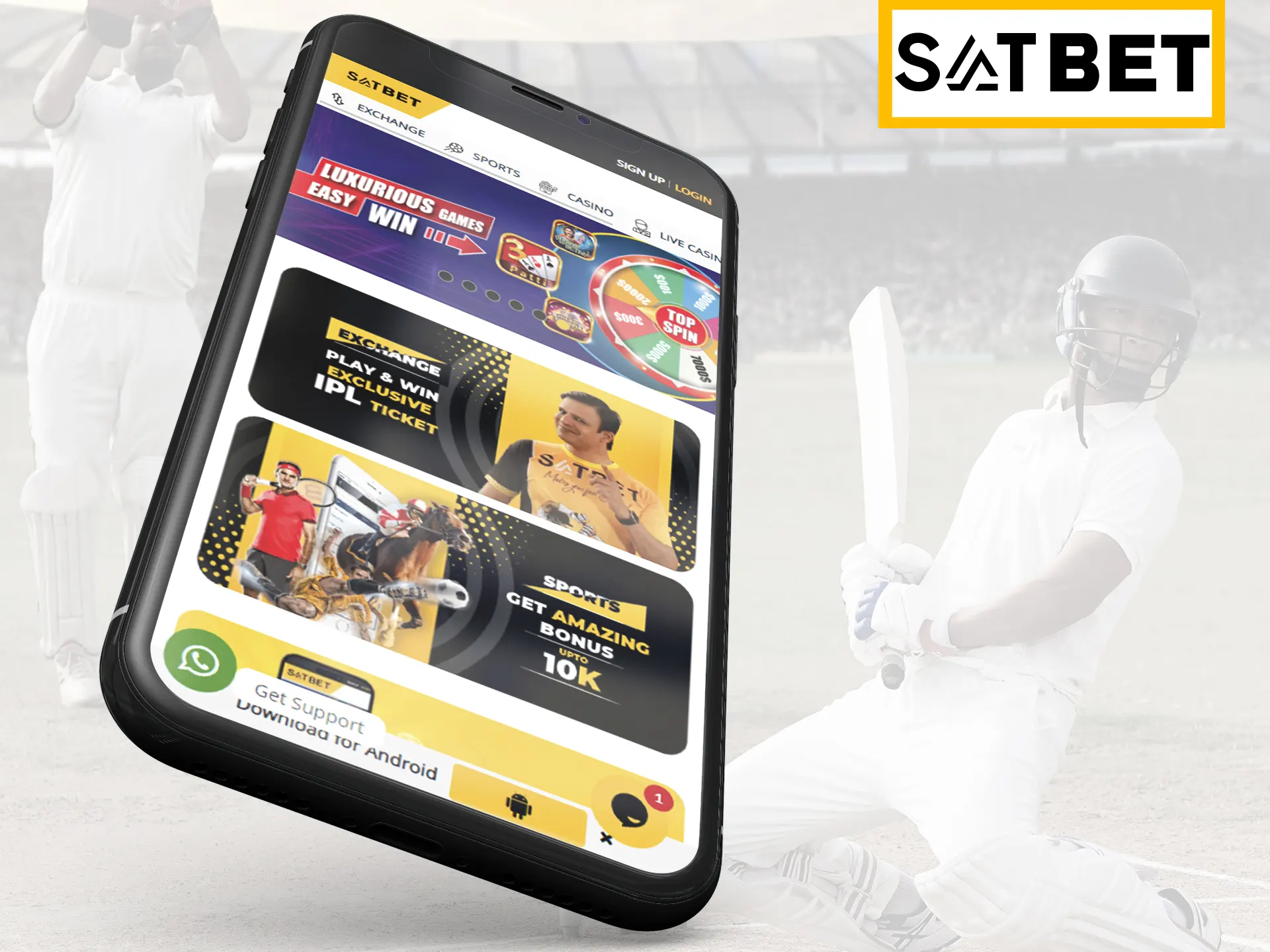 Open Satbet website on any device.