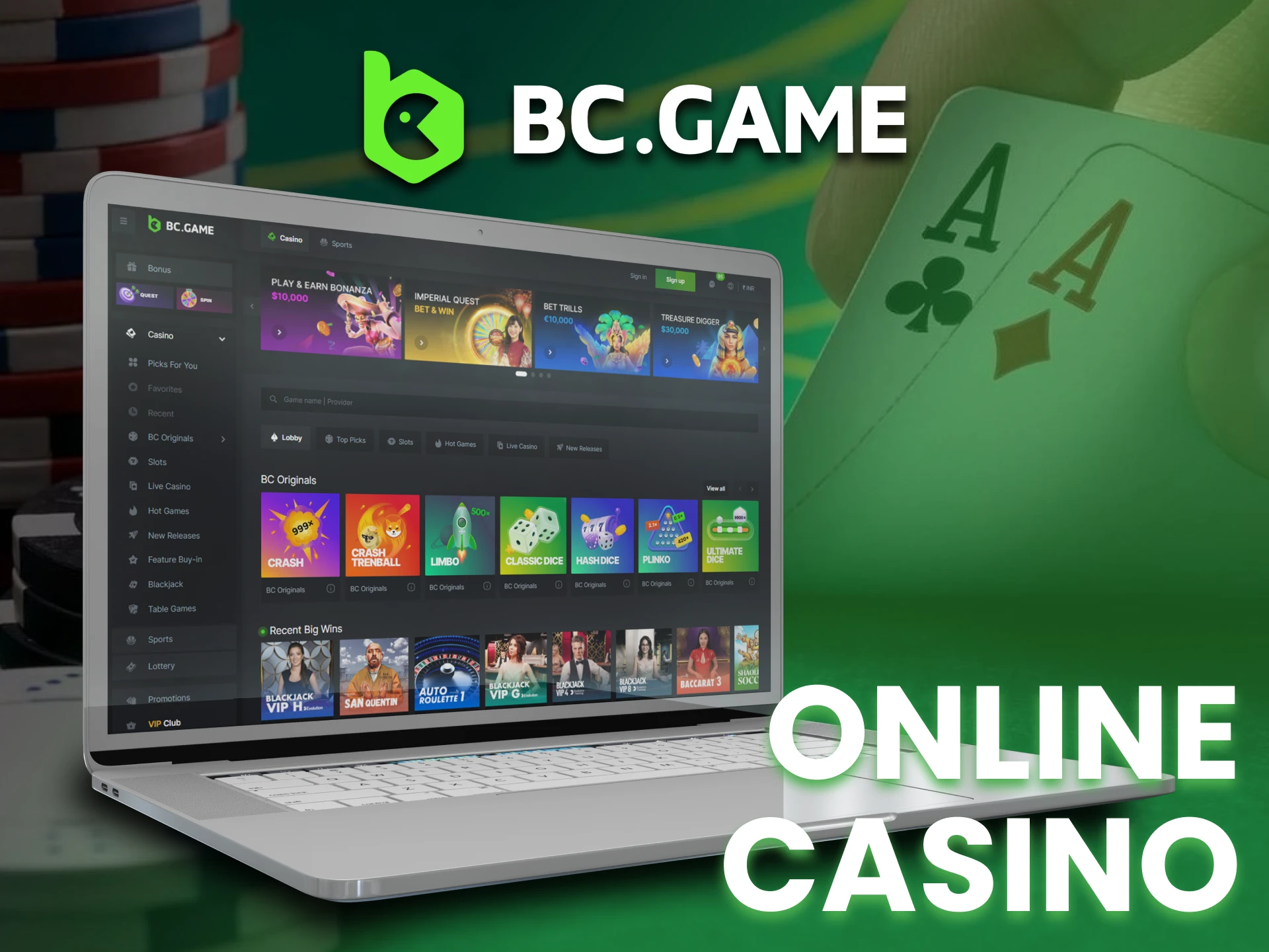 Play BC Game casino anytime.