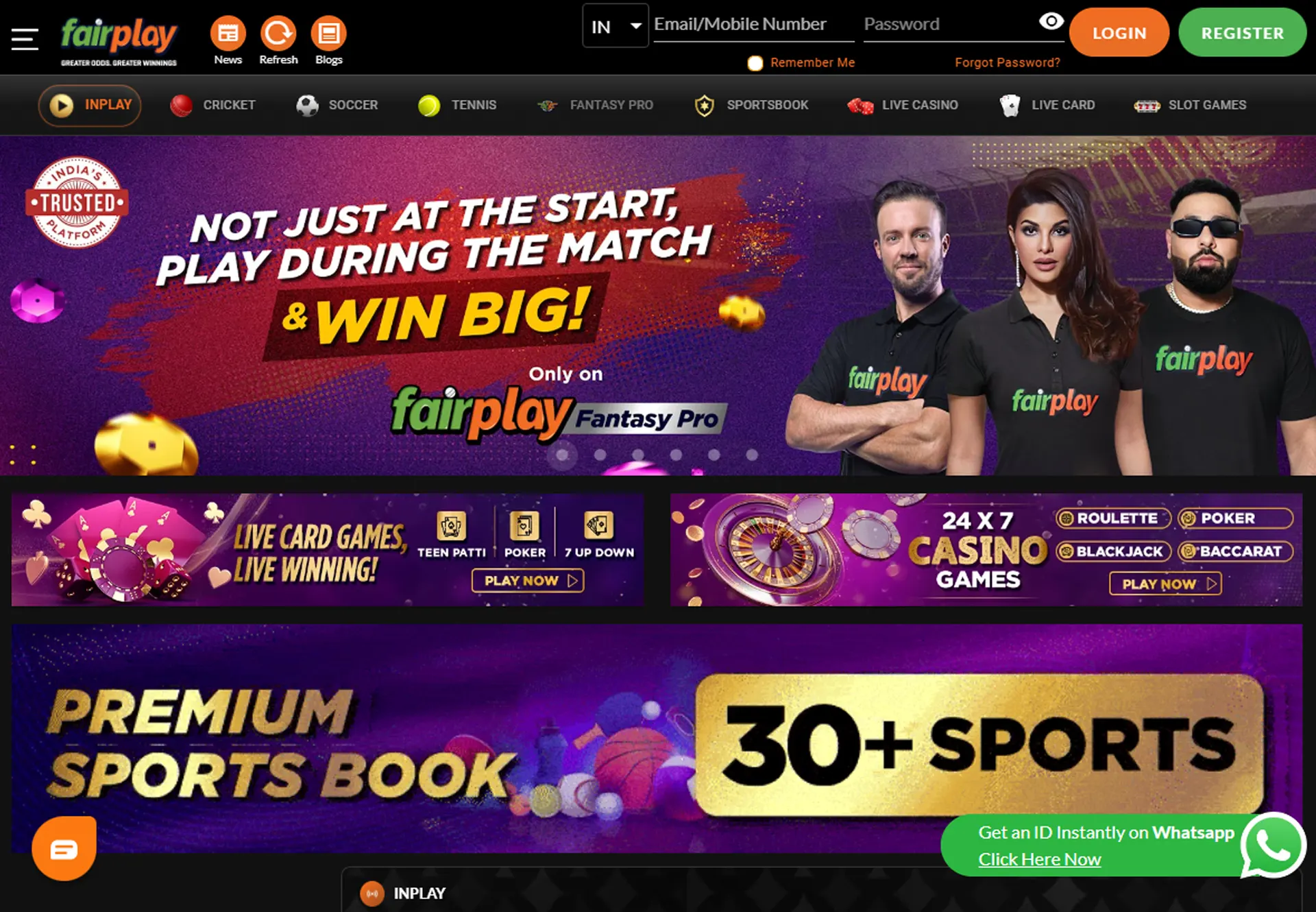 Enter on the Fairplay main page.