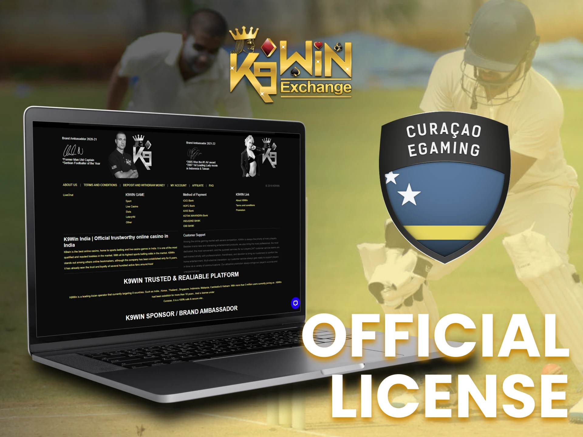 K9Win is a licensed betting company.