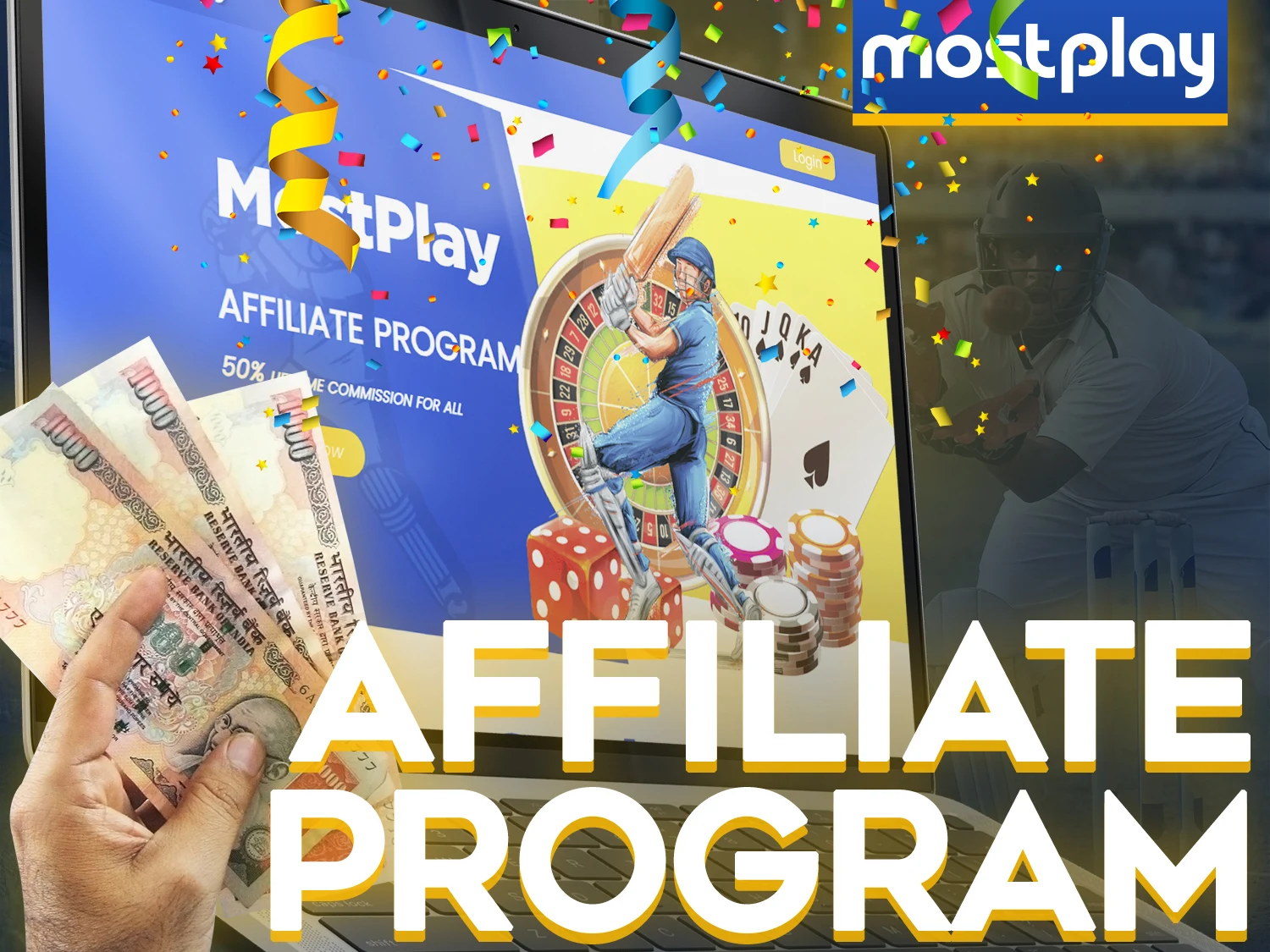 Invite your friends by using the Mostplay affiliate program.