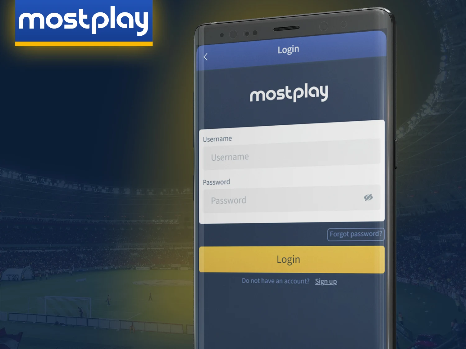Use your Mostplay account for logging in.