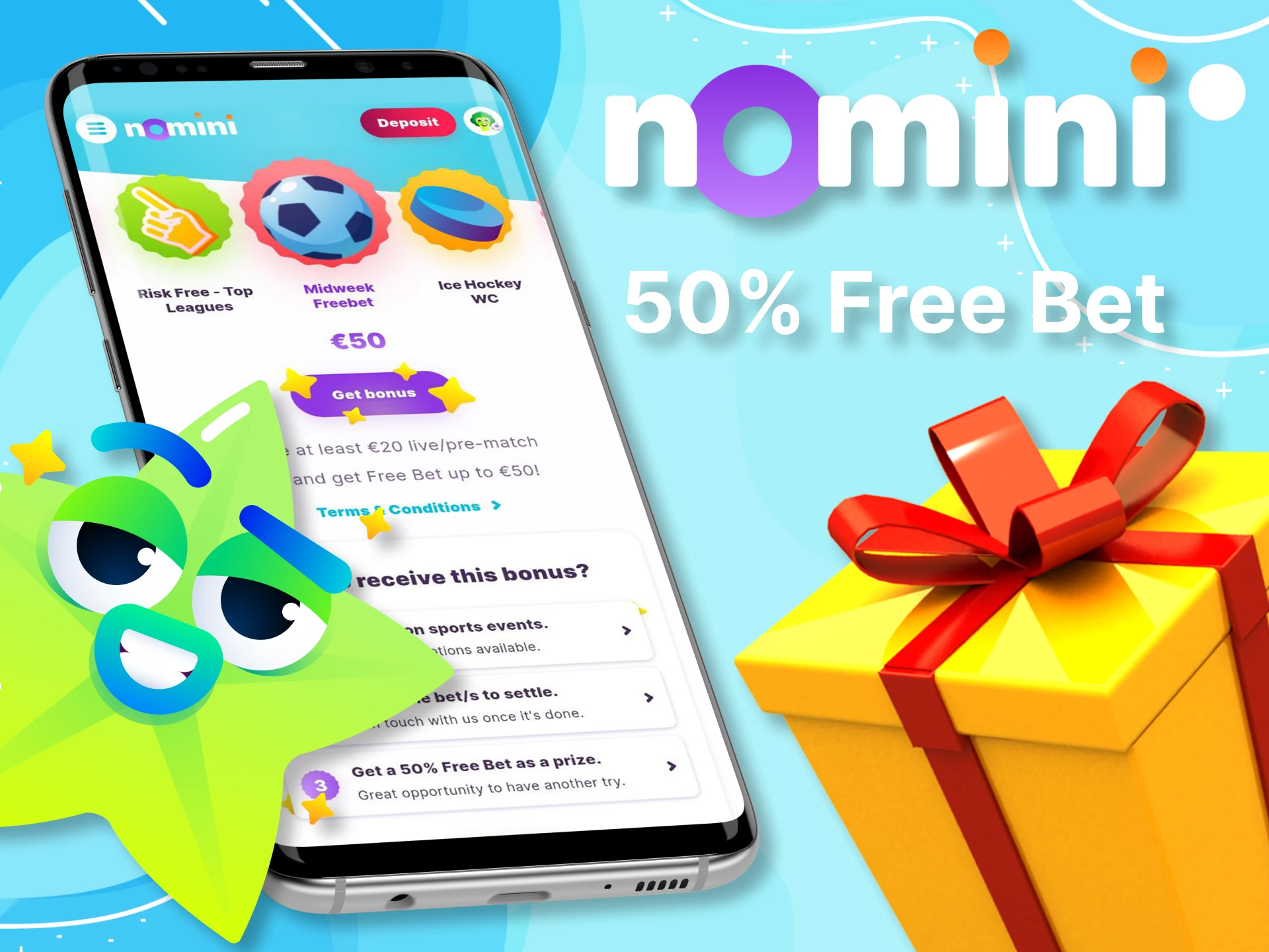 With a special bonus from Nomini app make your bets even more profitable.