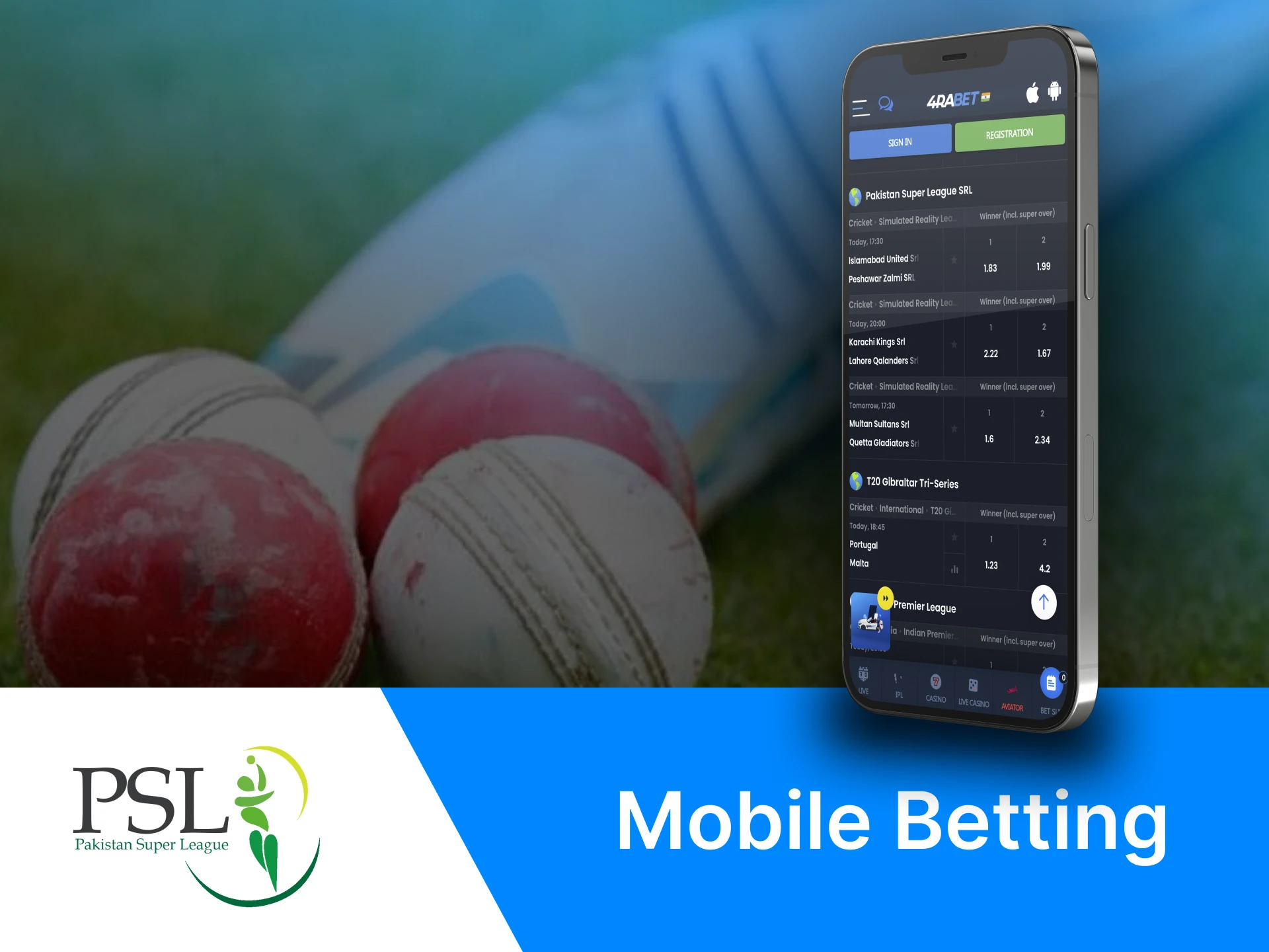 Most bookmakers allow betting on PSL matches in their mobile apps.