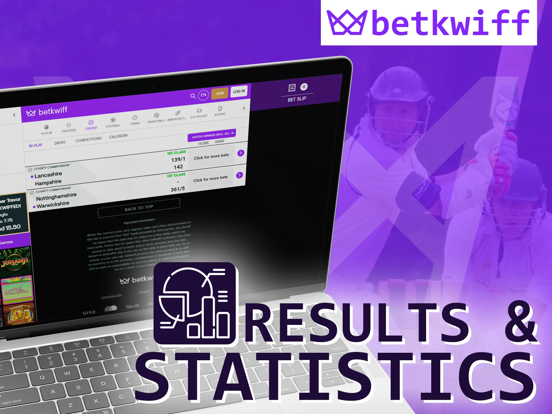 Follow game results and statistics on Betkwiff.