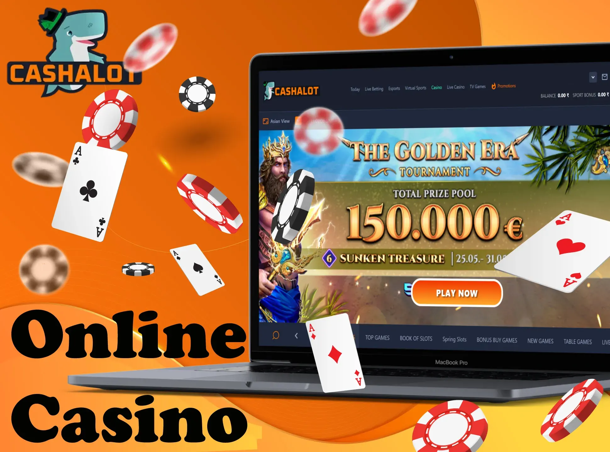 Play casino games at the Cashalot casino.