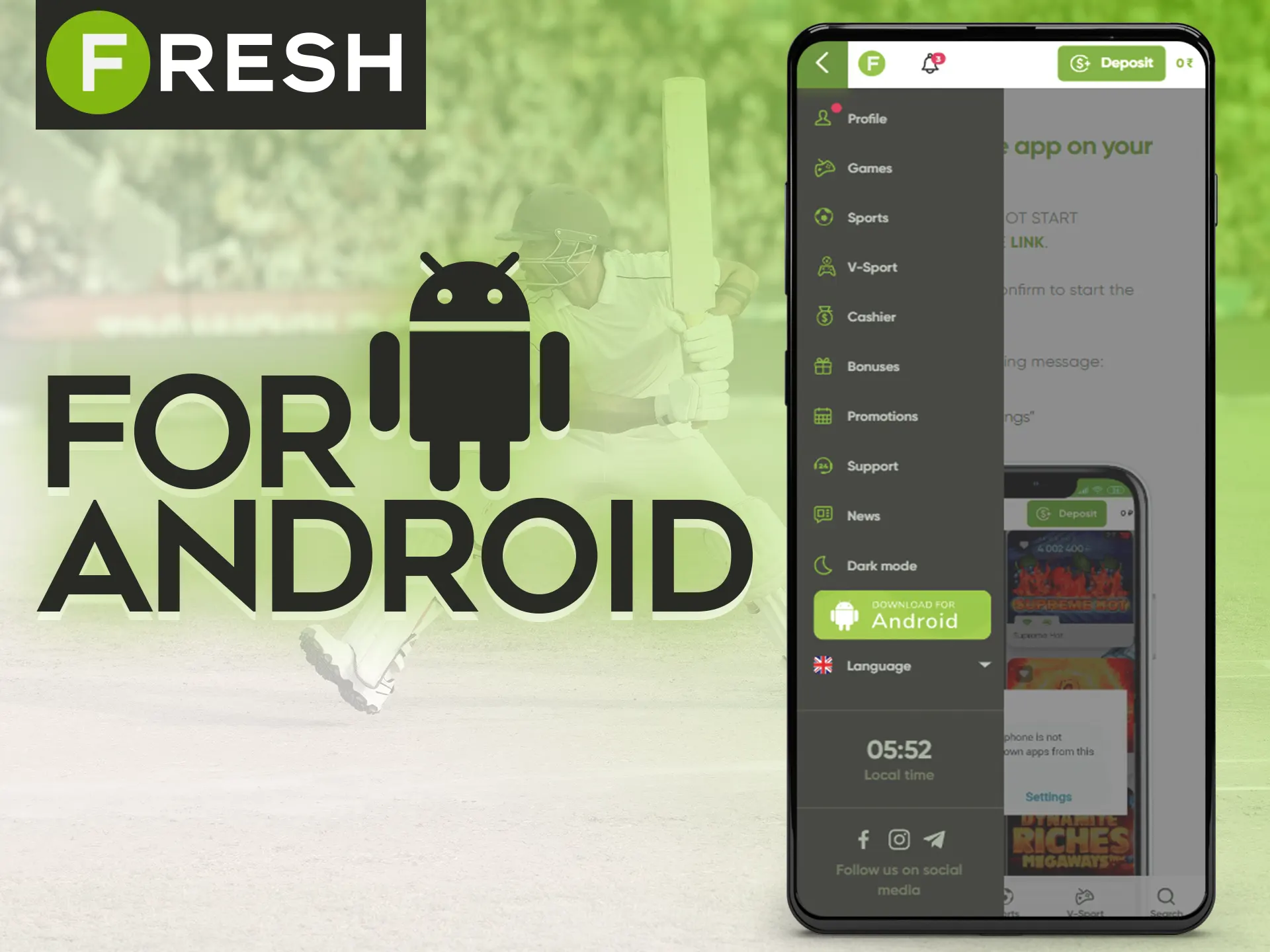 Install the Fresh Casino Android app on all of your devices.