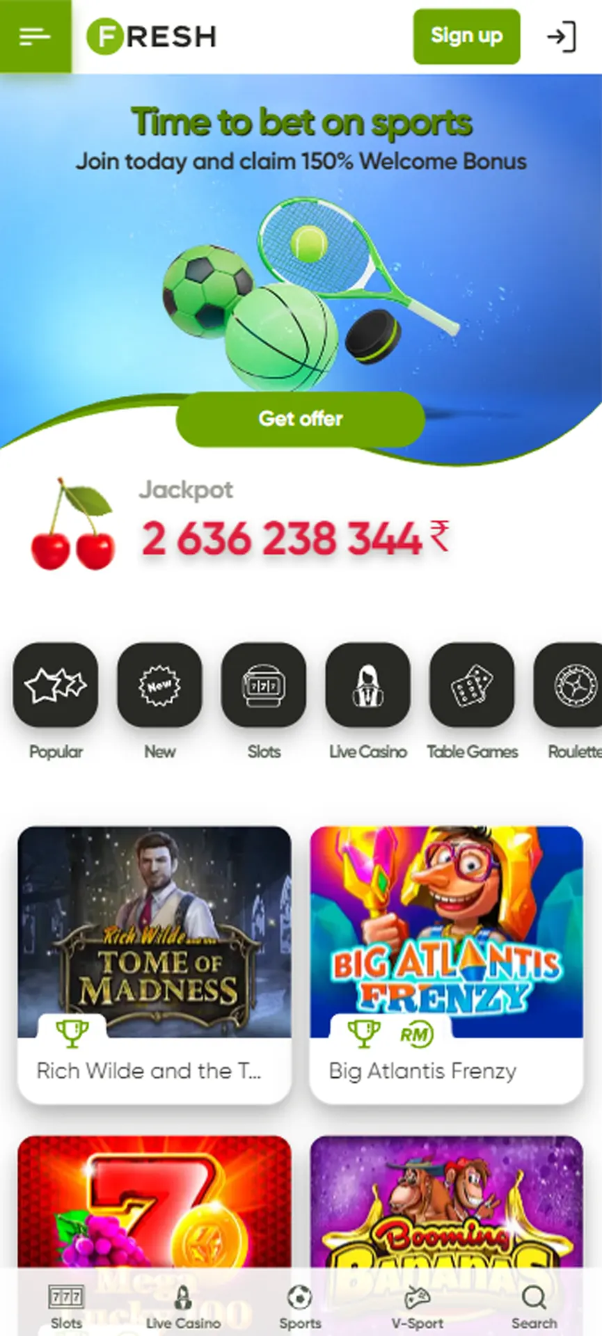 Visit the Fresh Casino main page.