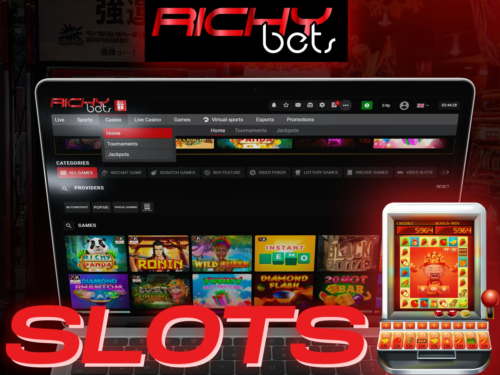 Spin your favorite slots in the Richybets casino.