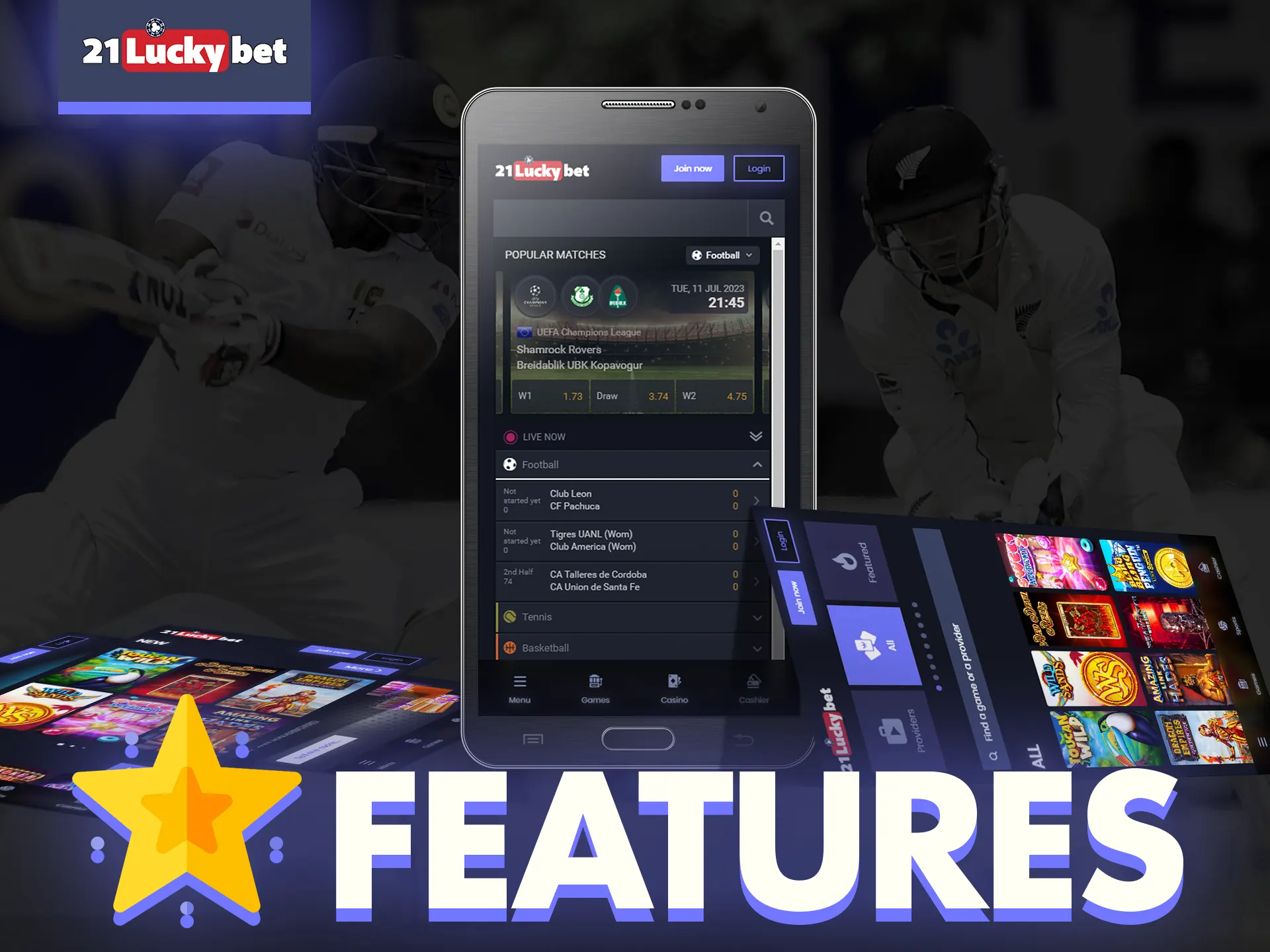 The 21luckybet app has many convenient and useful features for players.