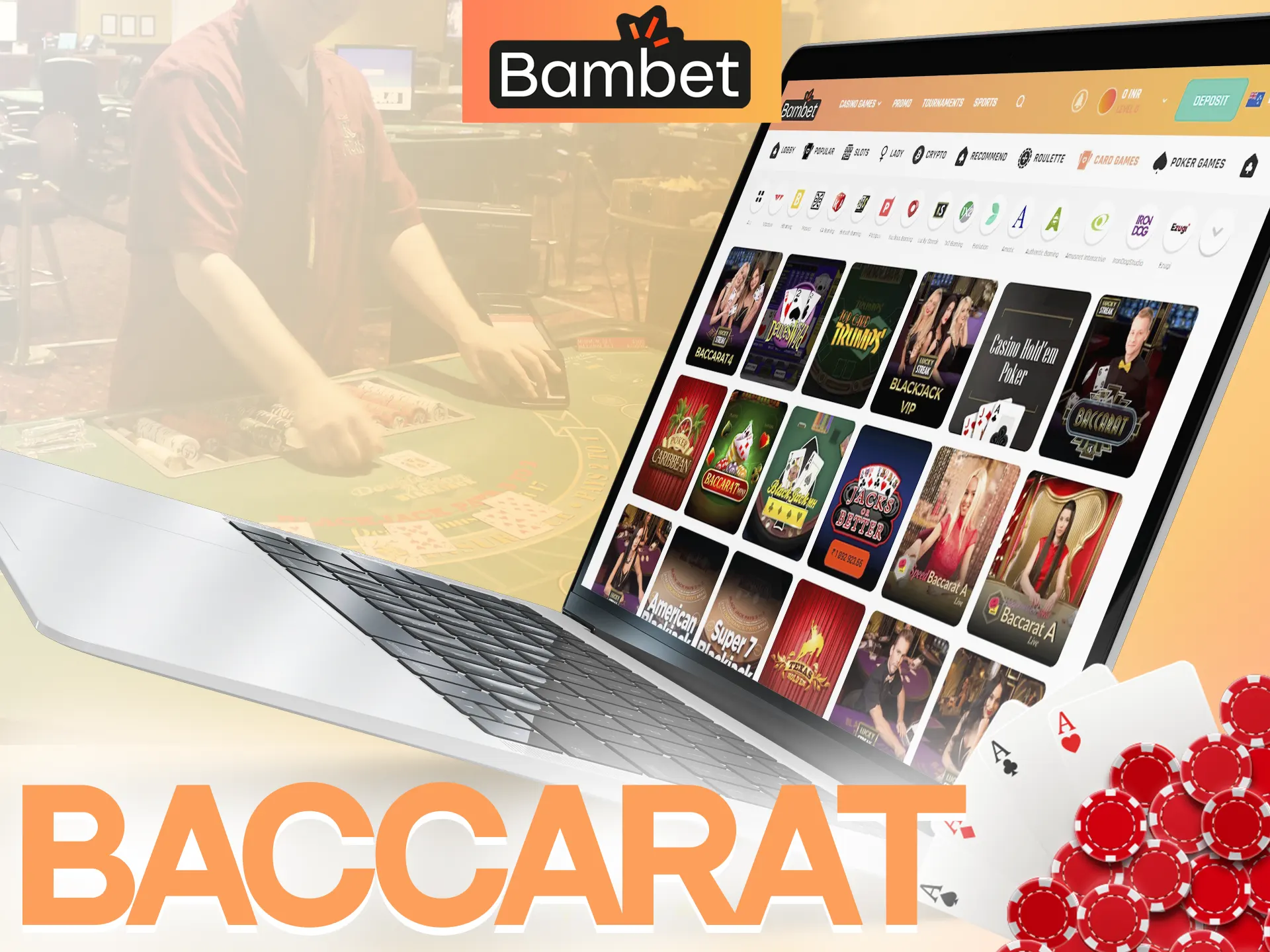 Play baccarat with Bambet and win.